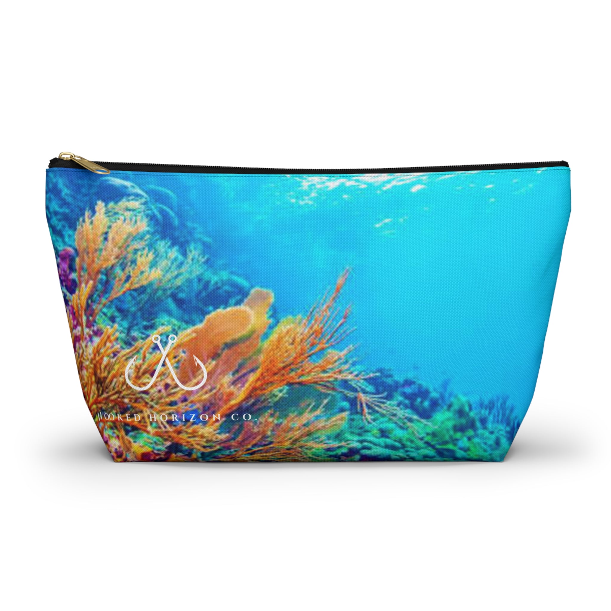 Coral Vibrant Gradient Accessory Pouch | Makeup Bag, Travel Organizer, Gift for Her, Beach Essentials, Stylish Storage