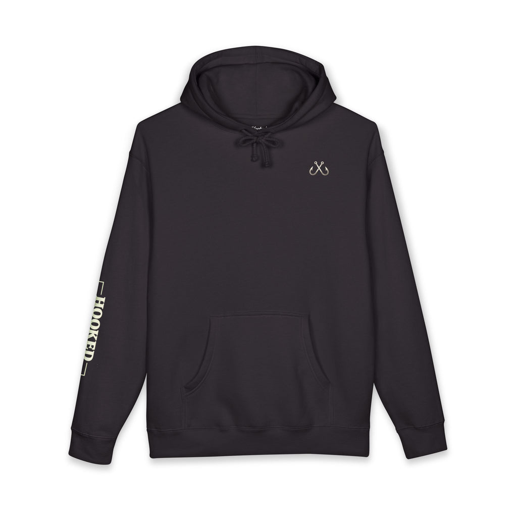 Sea Otter & Sunset Hoodie Hooked Horizon Co. — Minimal Fishing Back Graphic Hoodie, Multiple Color Variations