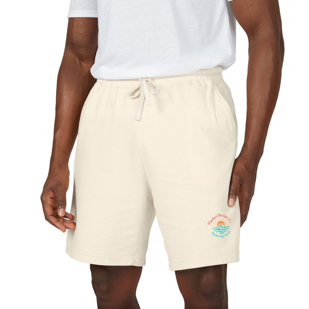 Hooked Horizon Co.  — Ultra Soft Fleece Sweat Shorts — Lightweight Garment-Dyed Lounge Shorts