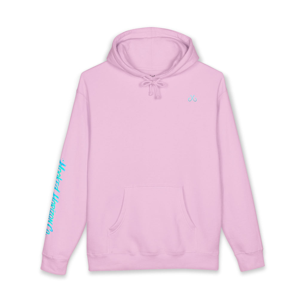 Sea Turtle & Sunset Hoodie Hooked Horizon Co. — Minimal Fishing Back Graphic Hoodie, Multiple Color Variations
