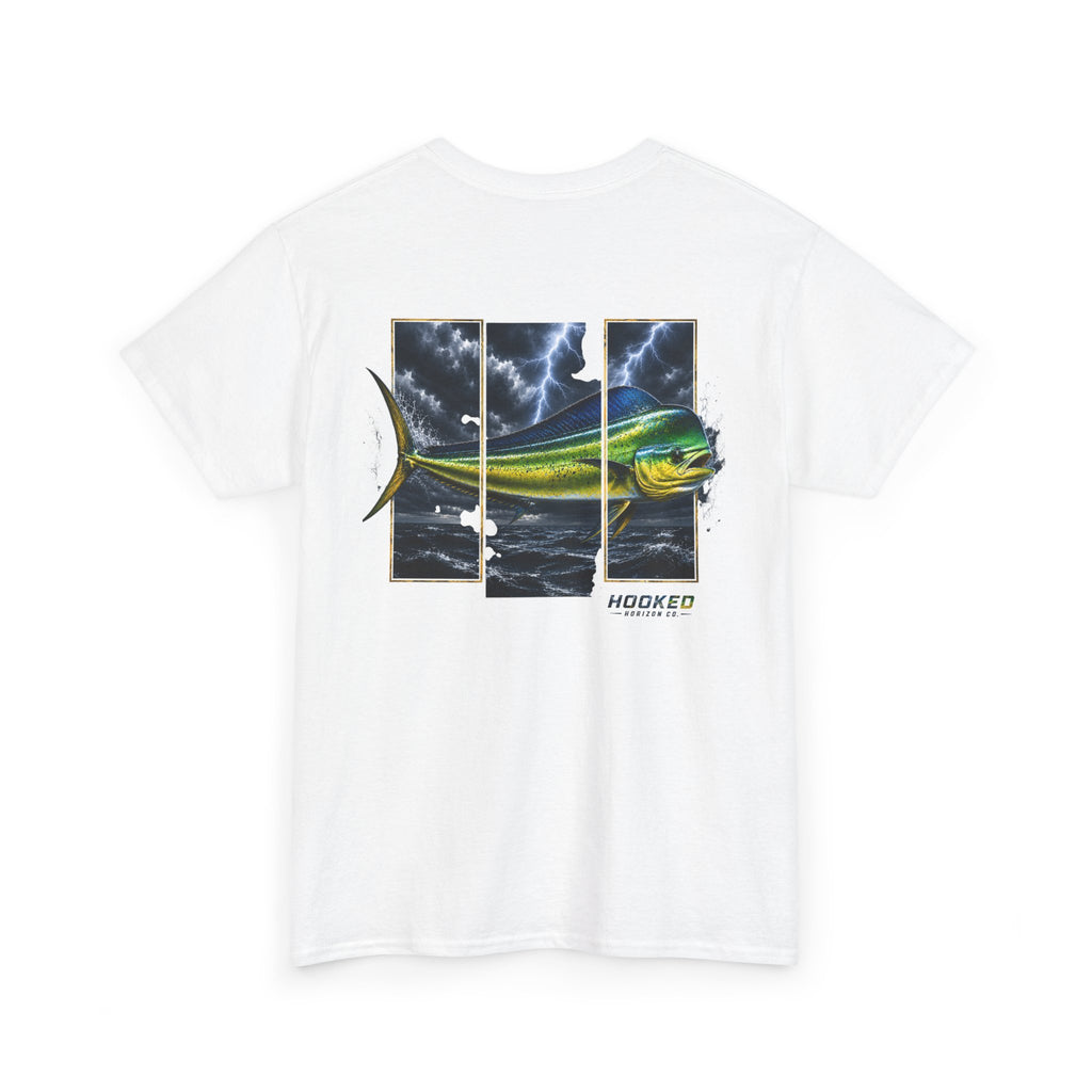 Mahi Mahi Hooked Horizon Co Tee—Ocean Graphic Tee — "Beloved" Ray Design