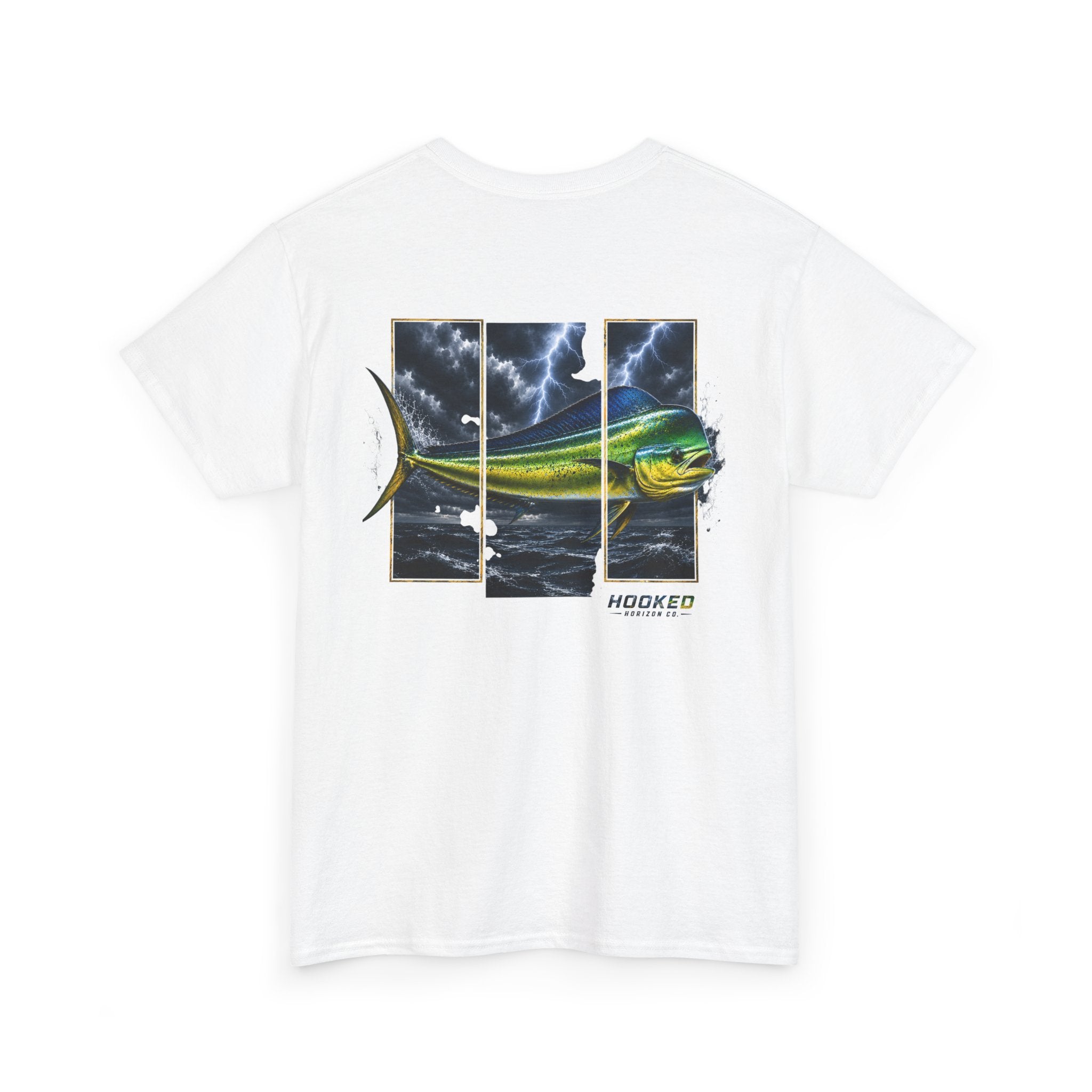 Mahi Mahi Hooked Horizon Co Tee—Ocean Graphic Tee — "Beloved" Ray Design