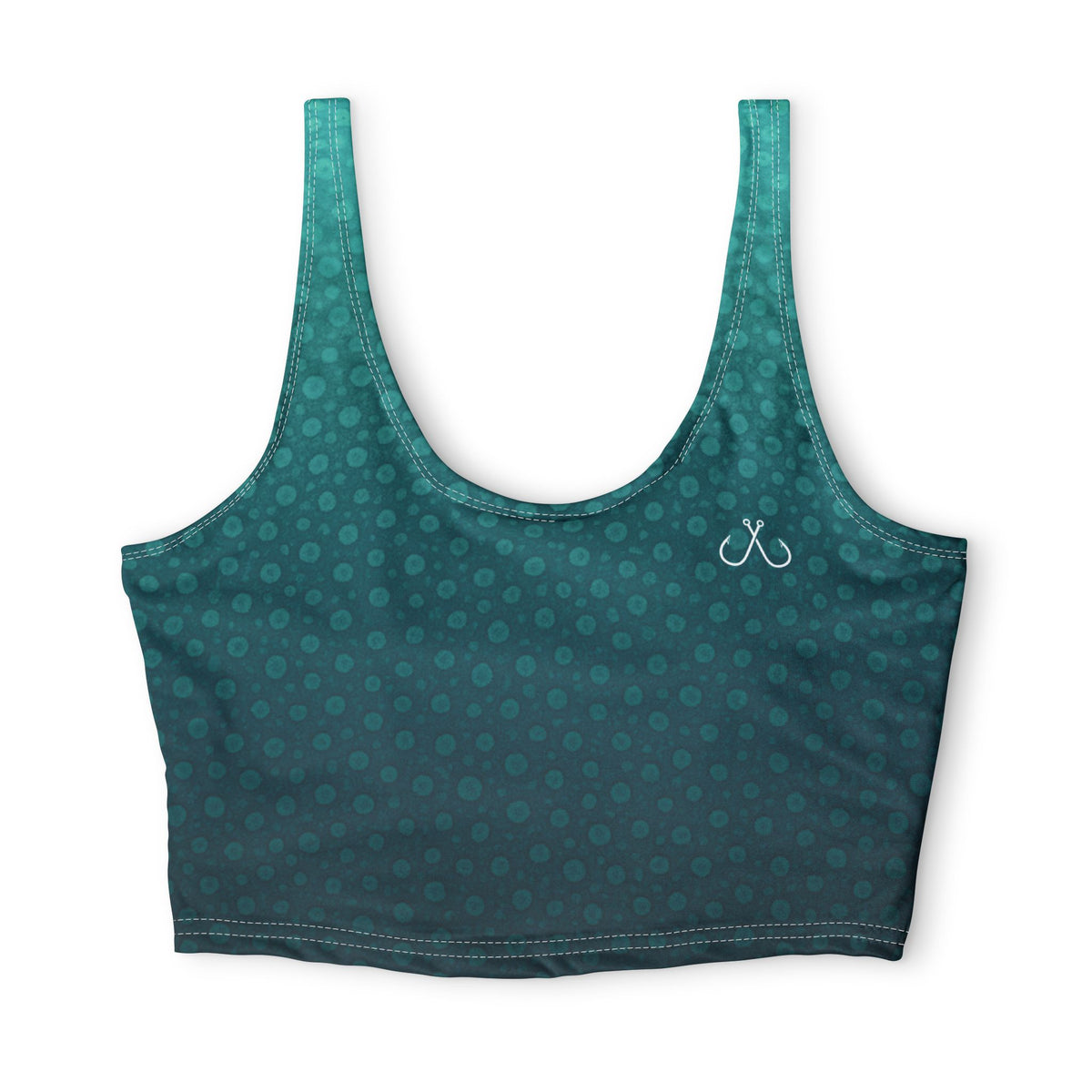 Teal Spotted Sports Bra—Hooked Horizon Co. Stylish Sports Bra for Active Women, Workout Top, Gym Essential, Fitness Apparel, Athleisure Wear, Yoga Gear