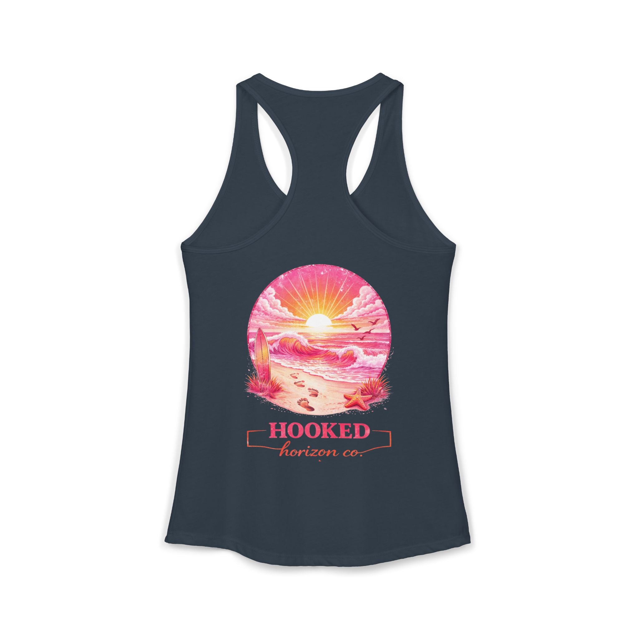 Pink Sunset Hooked Horizon Co. Tank– Gifts for Ocean Lovers, Nautical Fashion, Everyday Comfort, Perfect Gift for Her