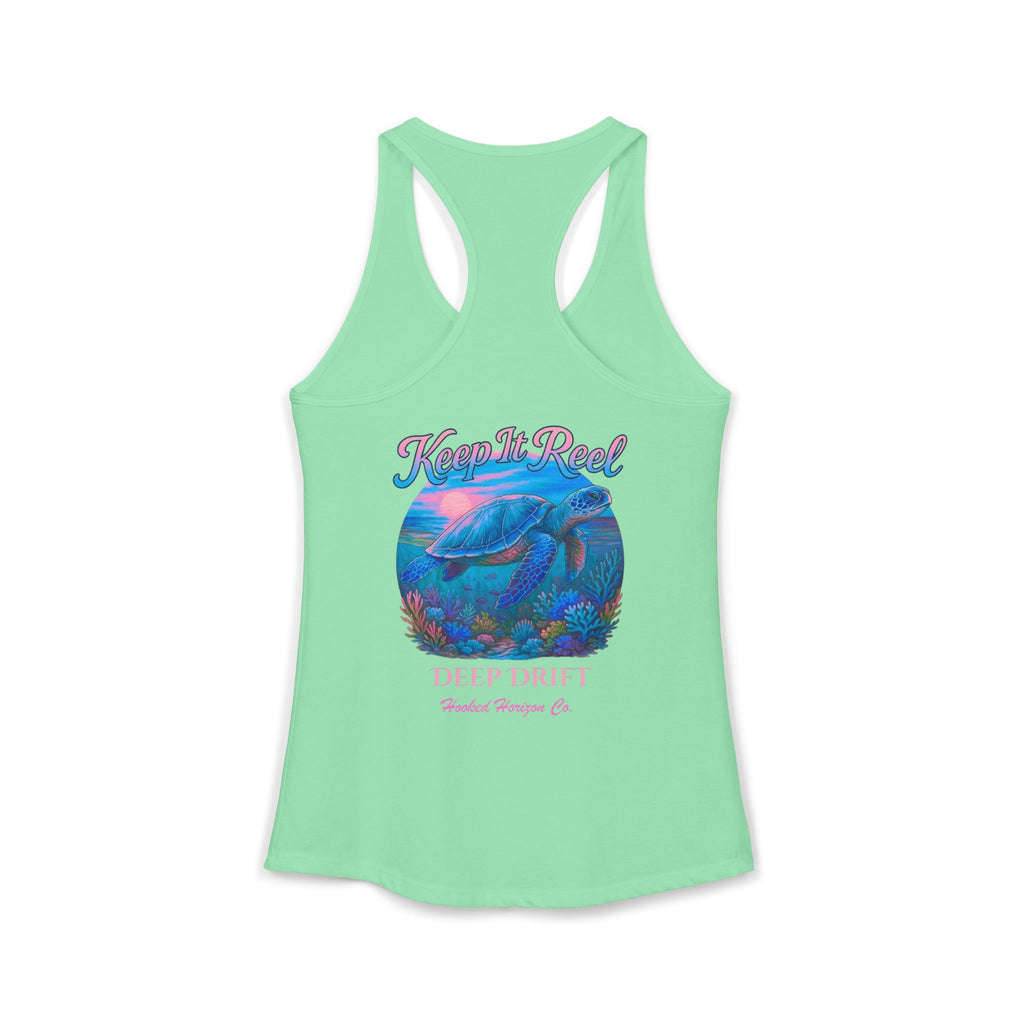 Turtle " Keep It Reel" Deep Drift– Hooked Horizon Co. Gifts for Ocean Lovers, Nautical Fashion, Everyday Comfort, Perfect Gift for Her