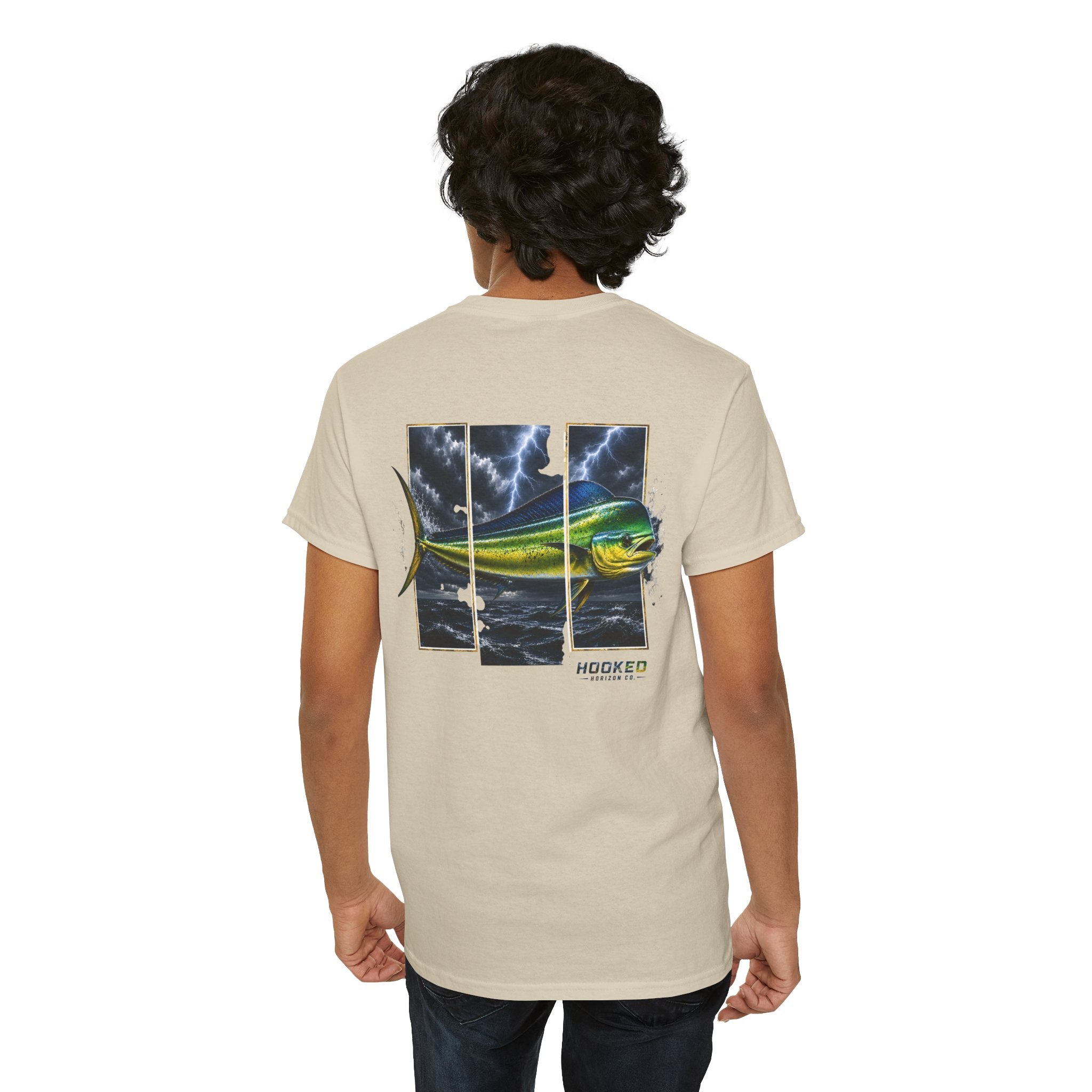 Mahi Mahi Hooked Horizon Co Tee—Ocean Graphic Tee — "Beloved" Ray Design