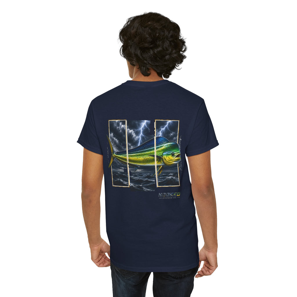 Mahi Mahi Hooked Horizon Co Tee—Ocean Graphic Tee — "Beloved" Ray Design
