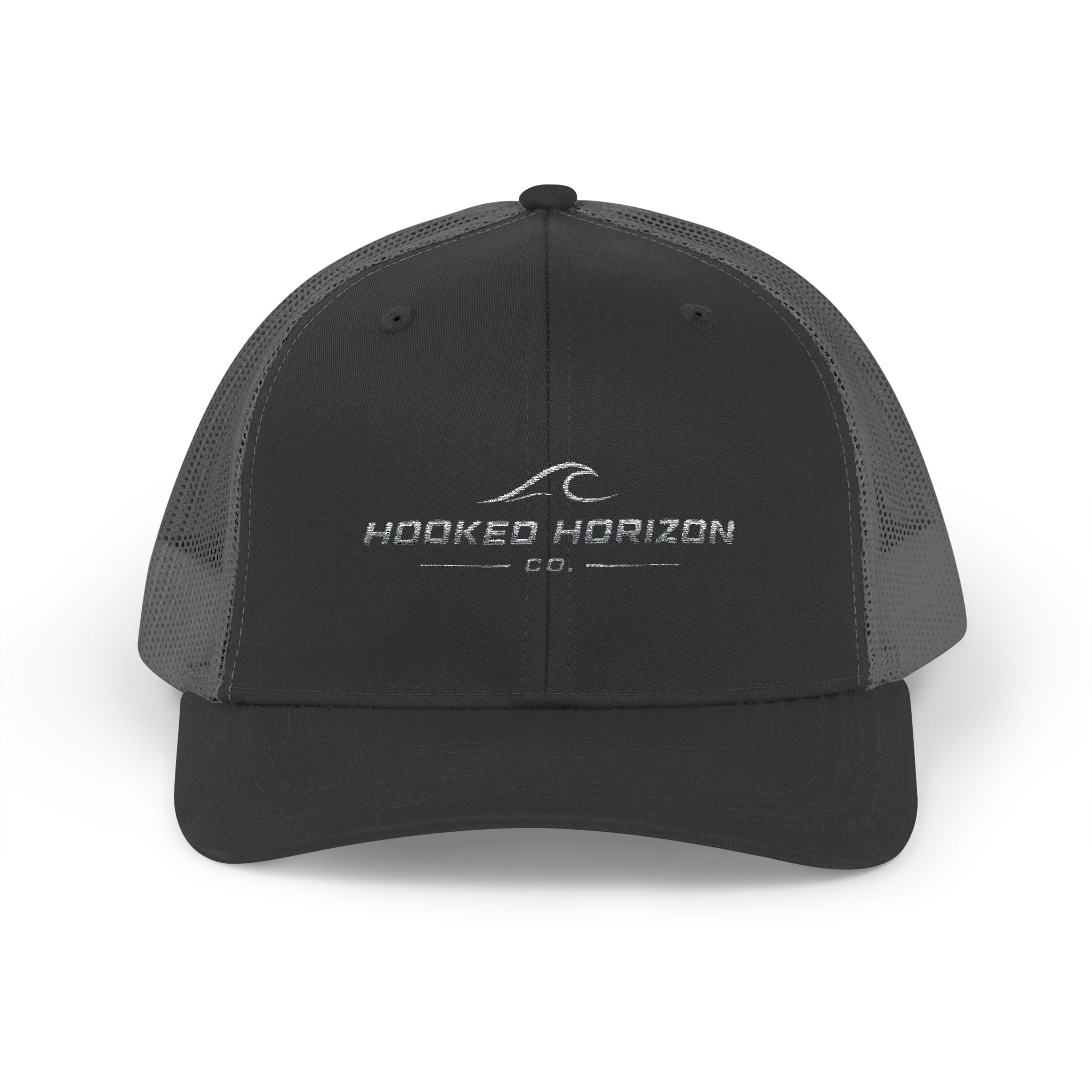 Wave Hooked Horizon Trucker Cap — Embroidered Fishing Snapback