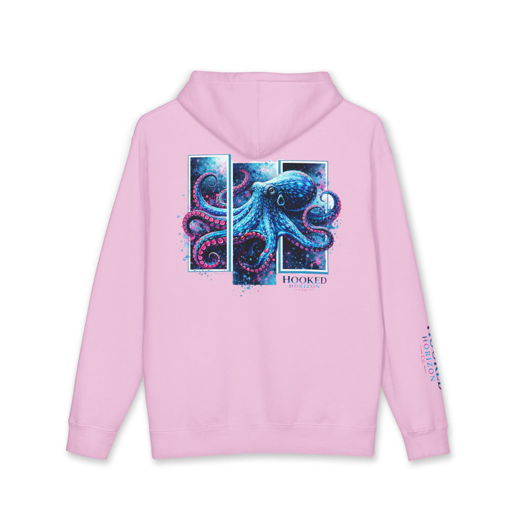 Octopus Hoodie Hooked Horizon Co. — Fishing Back Graphic Hoodie, Multiple Color Variations