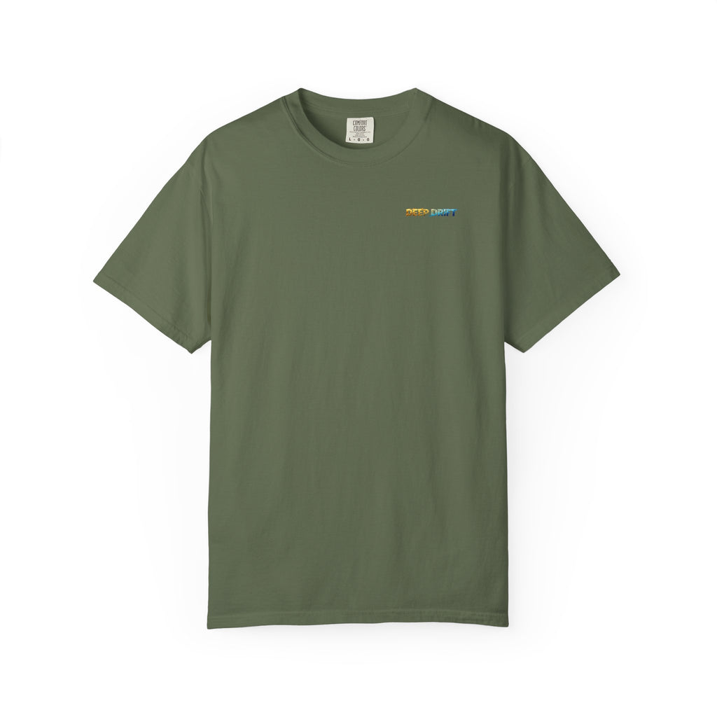 Gold & Blue Tarpon Hooked Horizon Co. — Deep Drift Fishing Graphicishing Tee for Angler Lovers, Shark Lovers, Ocean Tee