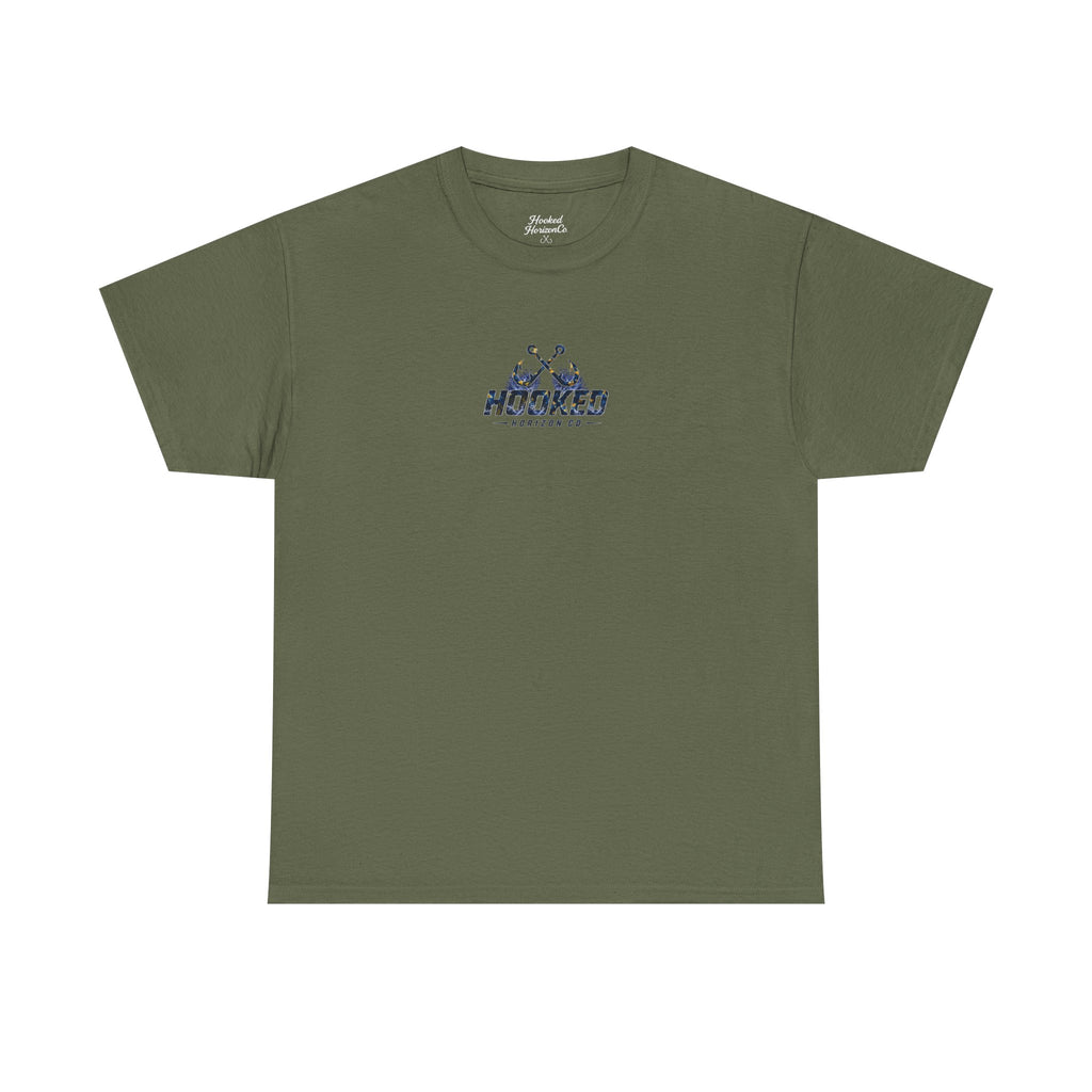 Sail Fish Hooked Horizon Co Tee—Ocean Graphic Tee — "Beloved" Ray Design