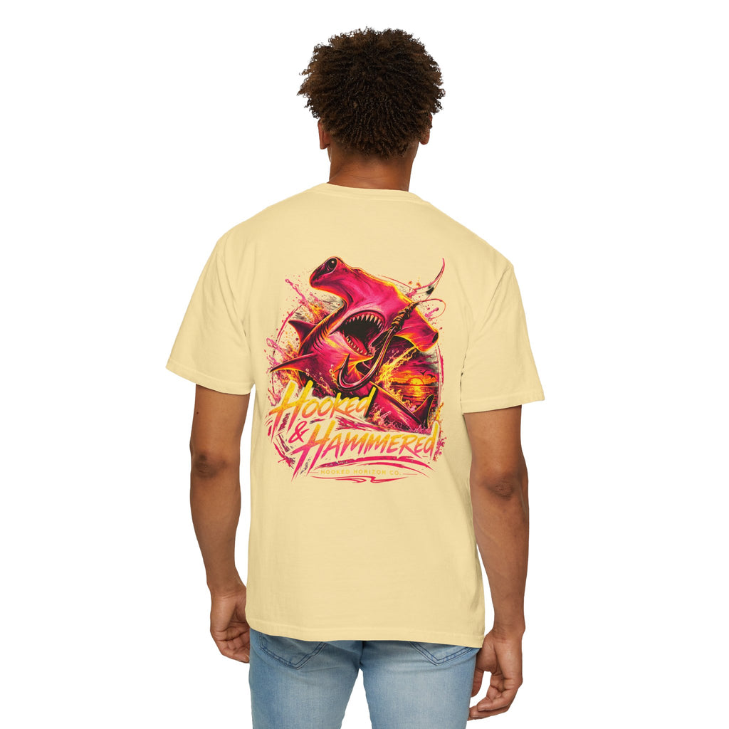 Hooked & Hammered Fishing T-shirt, Hooked Horizon Co, Angler Gifts, Shark Lovers