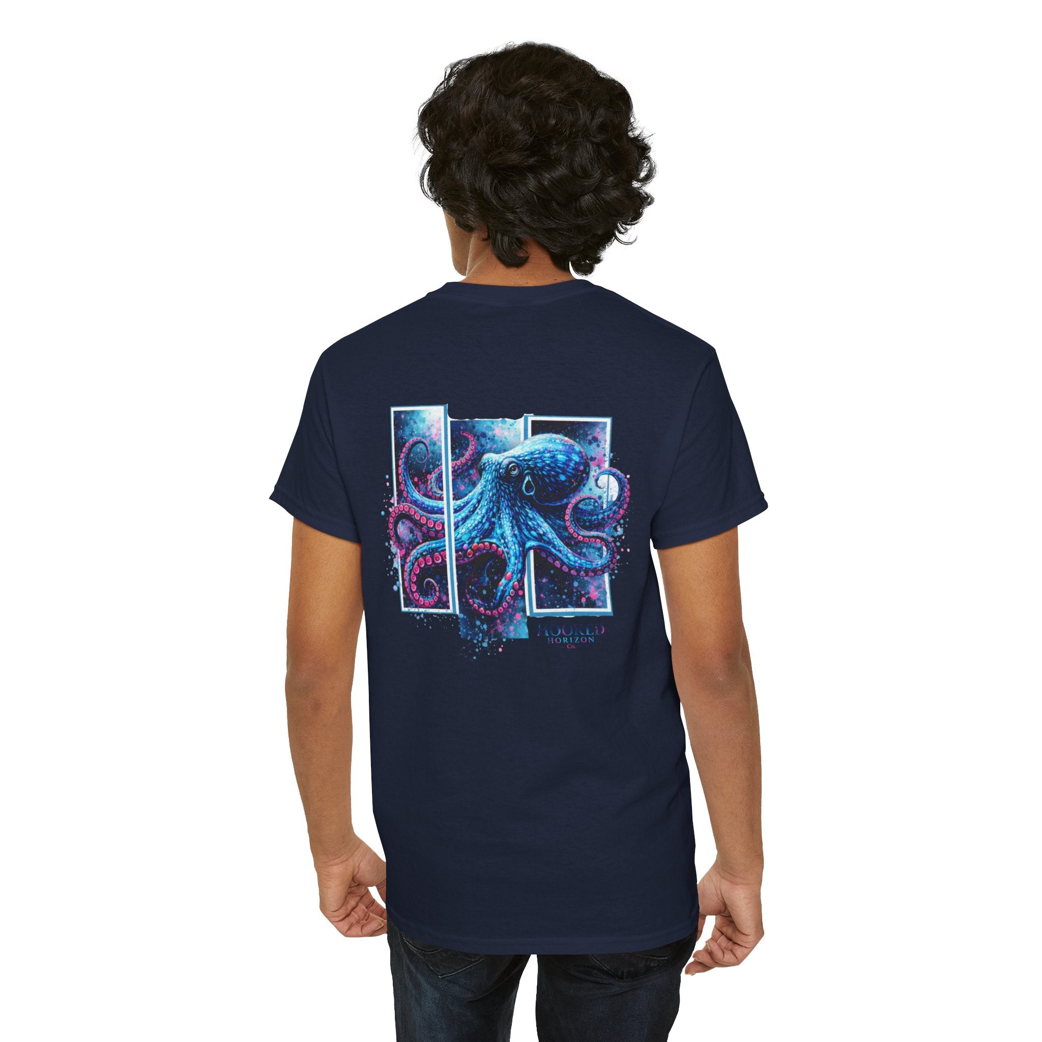 Octopus Hooked Horizon Co Tee—Ocean Graphic Tee — "Beloved" Ray Design