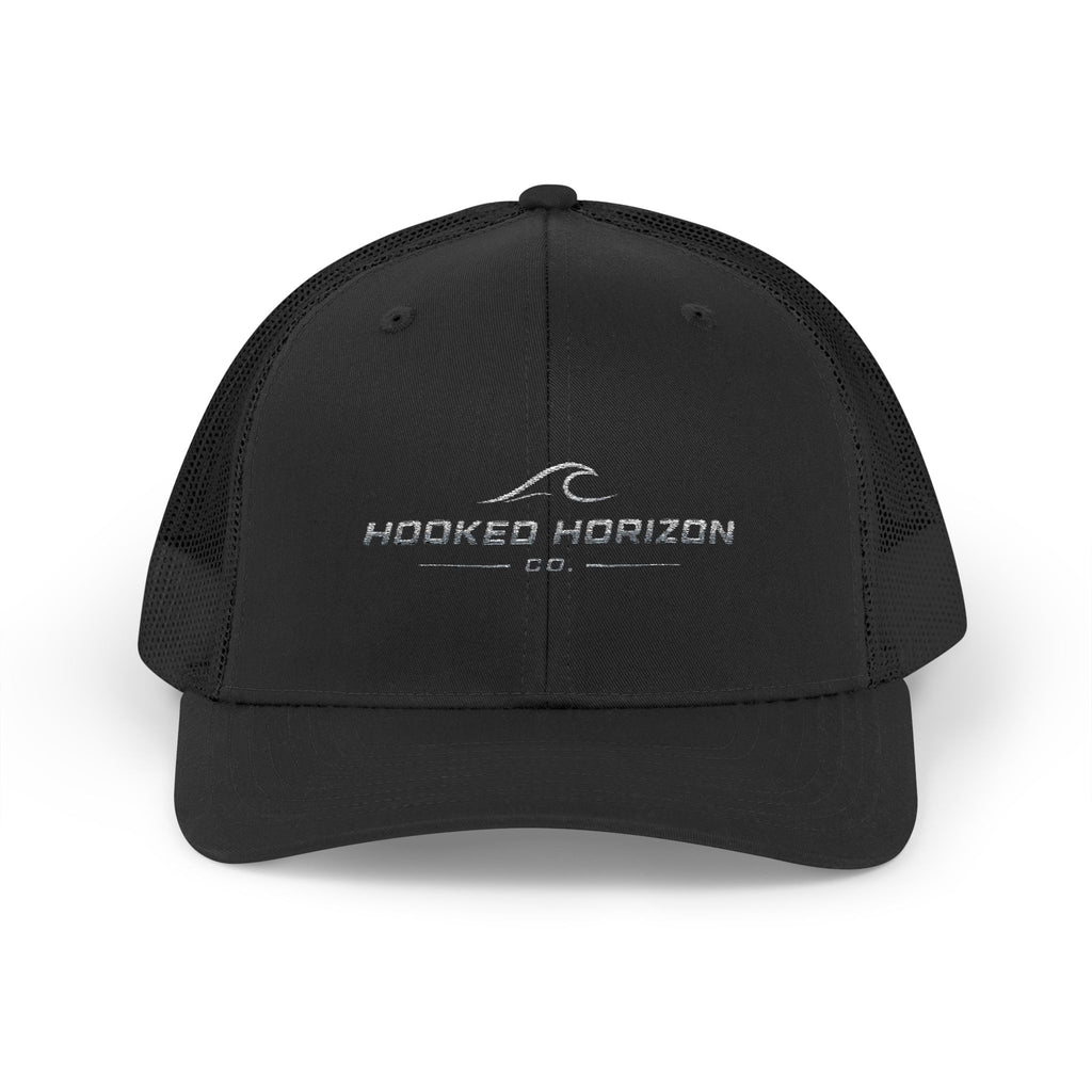 Wave Hooked Horizon Trucker Cap — Embroidered Fishing Snapback