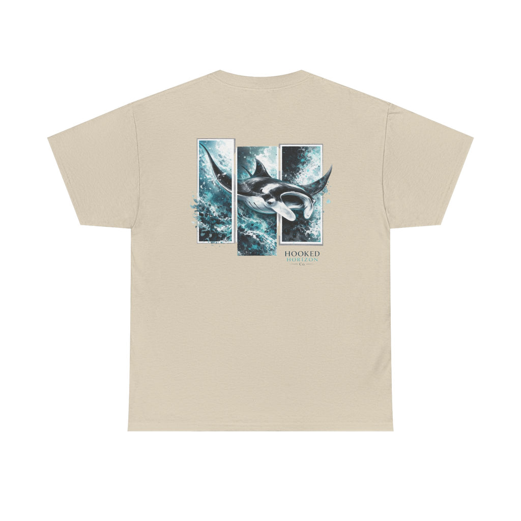 Manta Ray Hooked Horizon Co Tee—Ocean Graphic Tee — "Beloved" Ray Design
