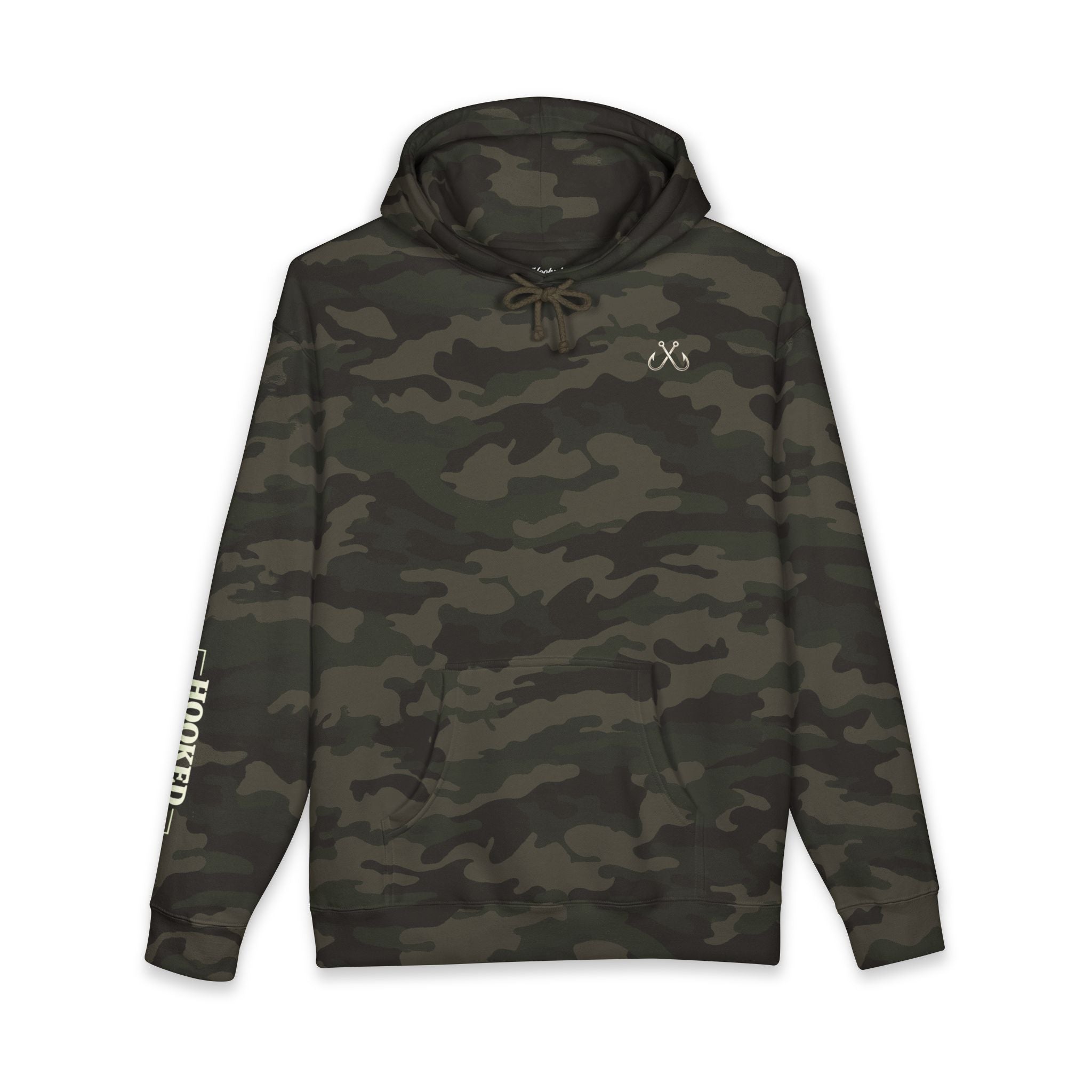 Wave Hoodie Hooked Horizon Co. — Minimal Fishing Back Graphic Hoodie, Multiple Color Variations