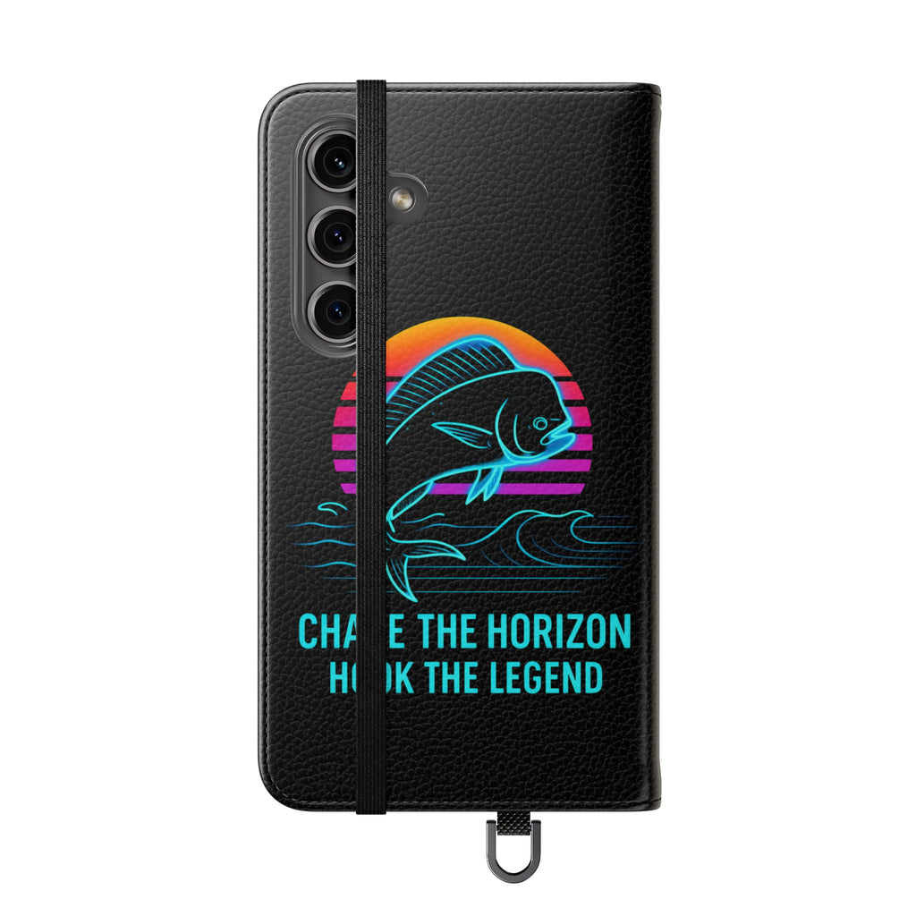 Mahi Mahi Flip Phone Case — Turquoise Water Pattern Wallet Cover