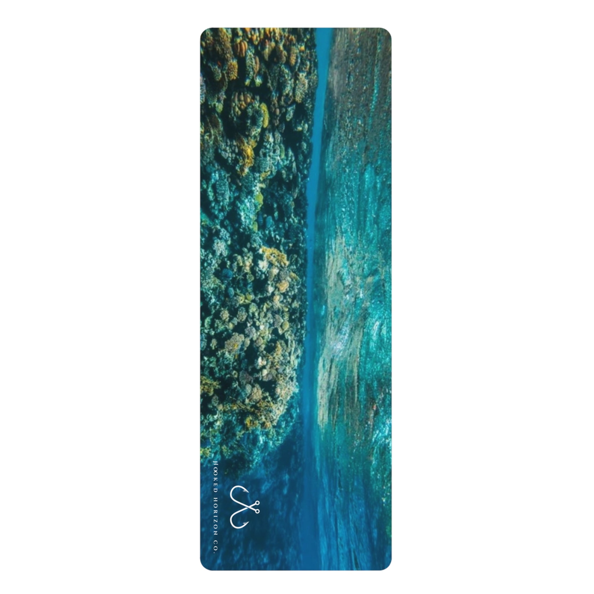 Blue & Green Ocean-Inspired Rubber Yoga Mat for Mindfulness, Fitness, Eco-Friendly Exercise, Home Workouts, Gift for Yogis