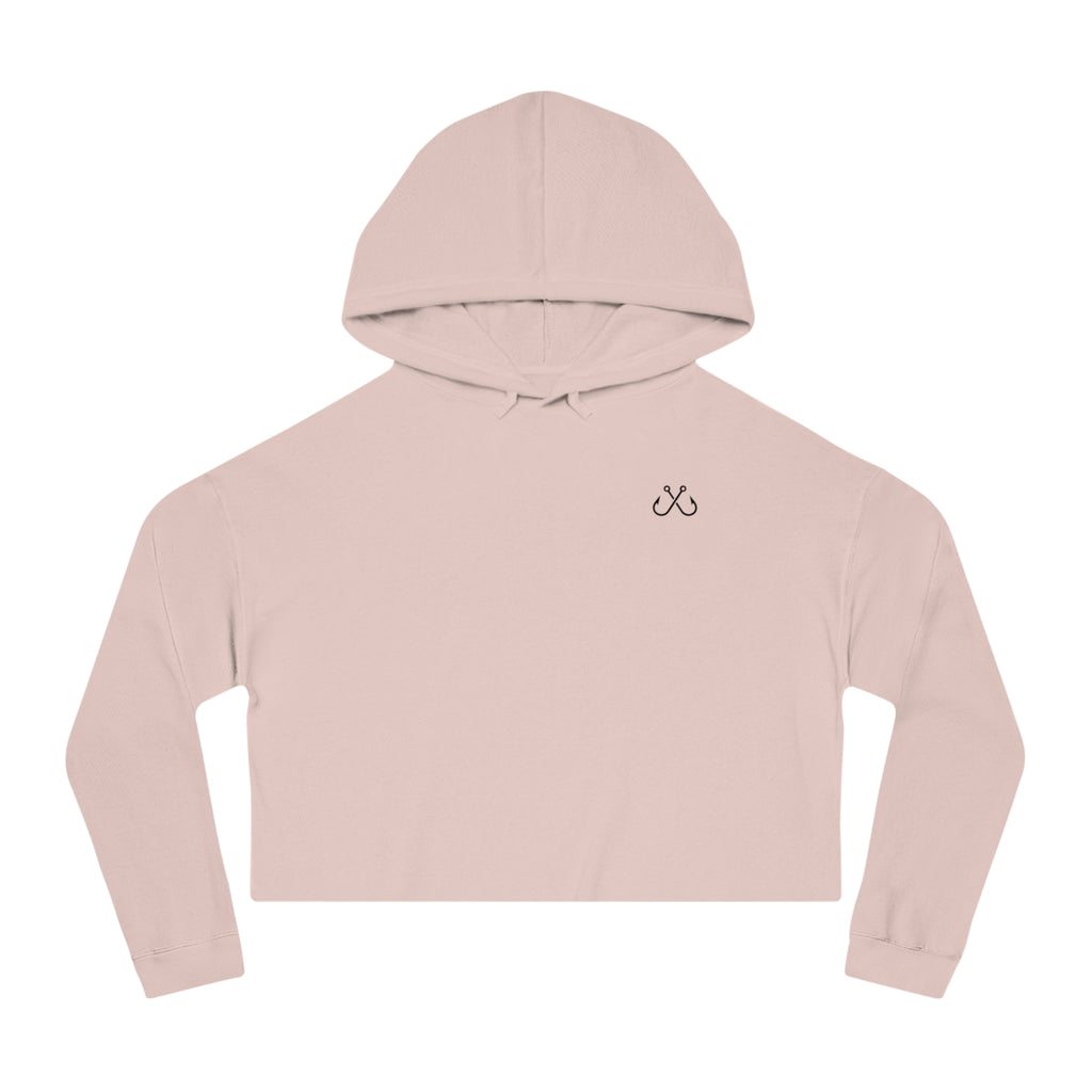 Shark Cropped Hoodie — "Deep Drift on the Water" Fishing Graphic