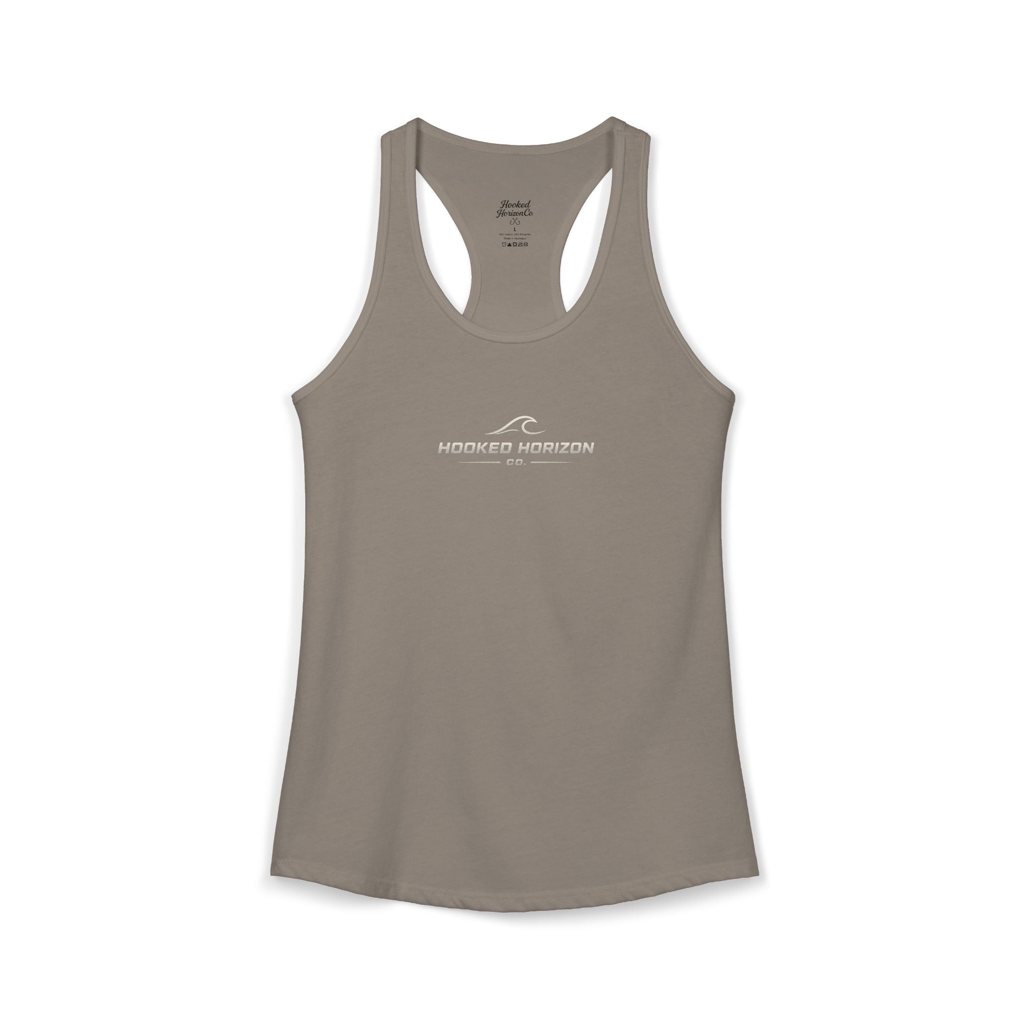 Hooked Horizon Co. Commerical Logo — Soft Women's Ideal Racerback Tank