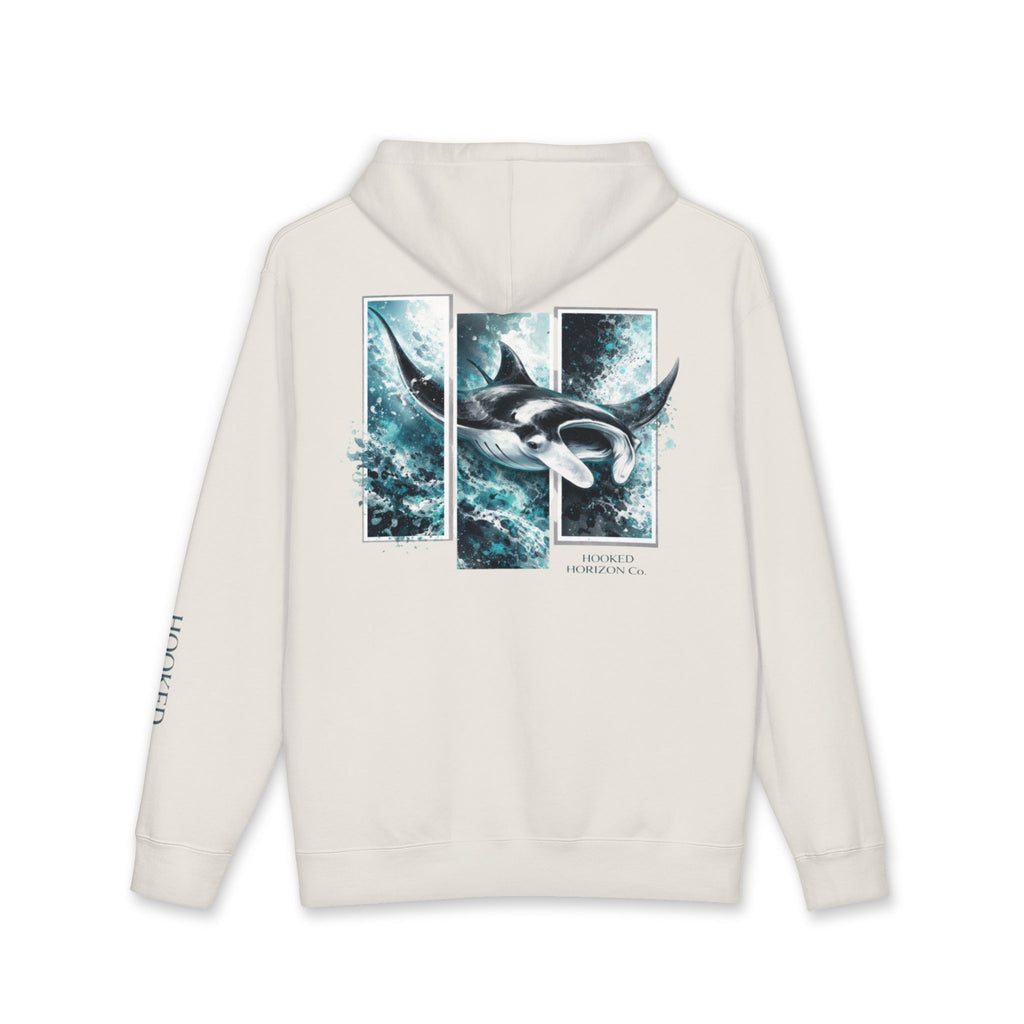 Manta Ray Hoodie Hooked Horizon Co. — Fishing Back Graphic Hoodie, Multiple Color Variations