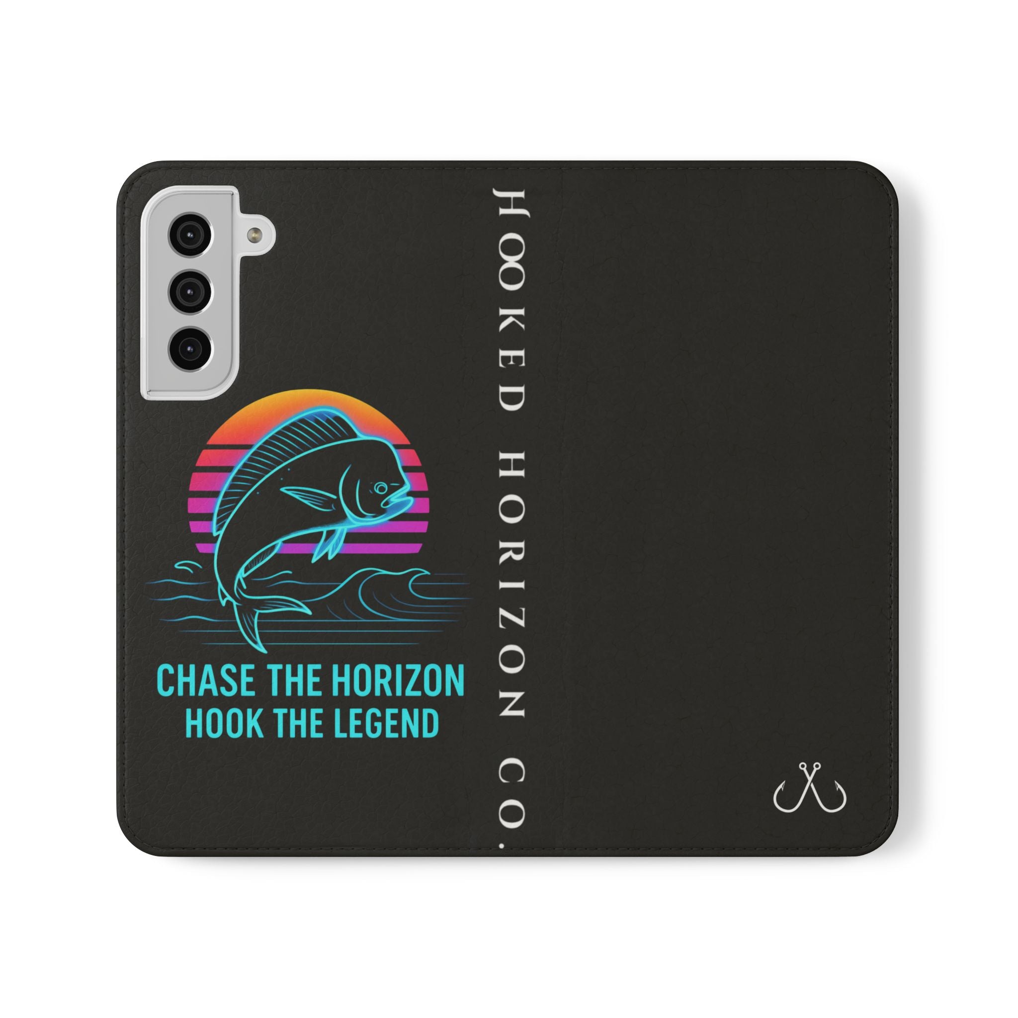 Mahi Mahi Flip Phone Case — Turquoise Water Pattern Wallet Cover