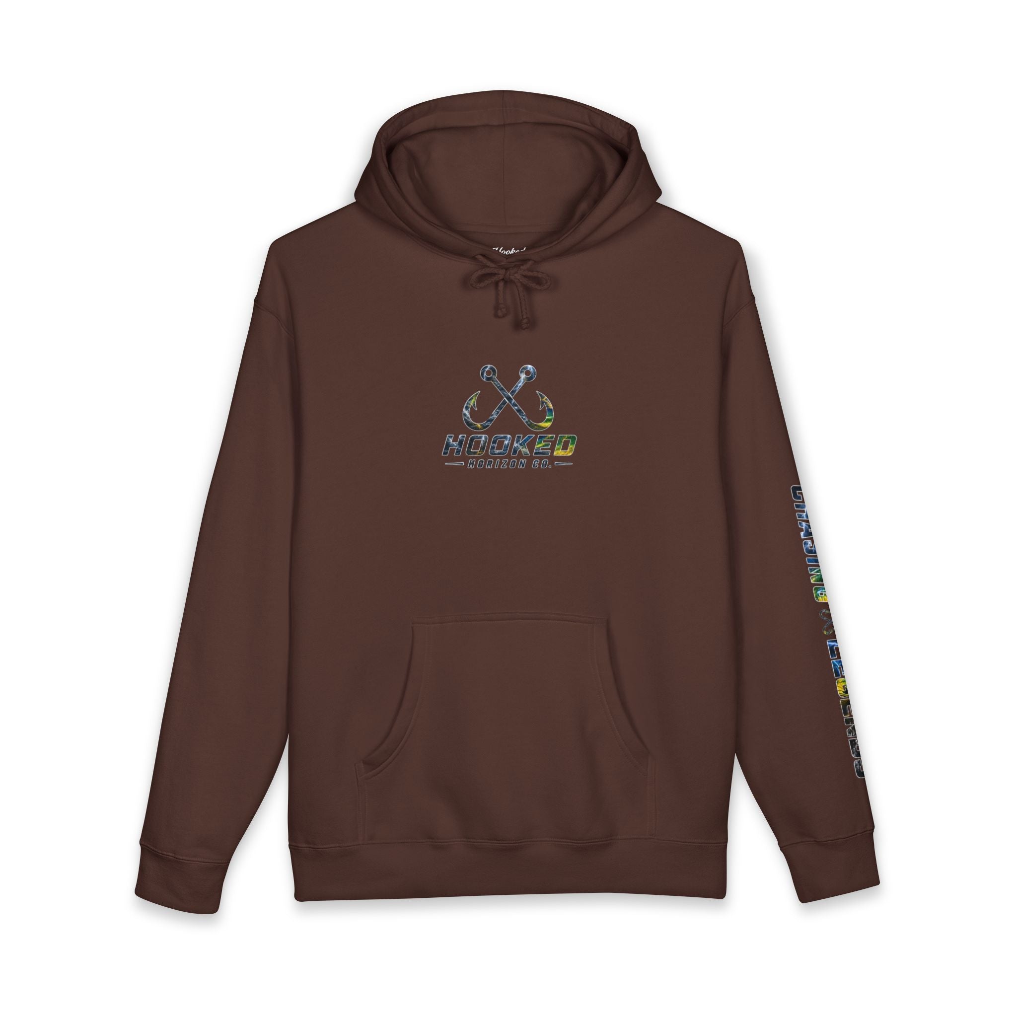 Mahi Mahi Hoodie Hooked Horizon Co. — Fishing Back Graphic Hoodie, Multiple Color Variations