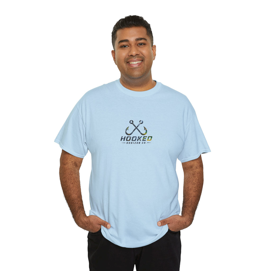 Mahi Mahi Hooked Horizon Co Tee—Ocean Graphic Tee — "Beloved" Ray Design