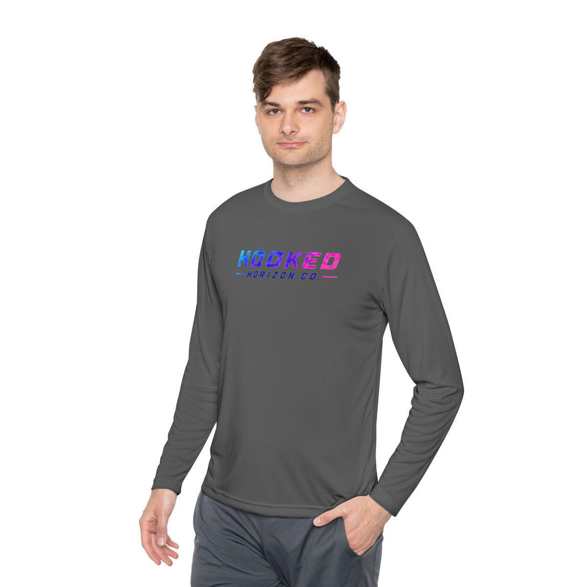 Moisture Wicking Classic Logo Shark Tee —Horizon Co. Anchors Long Sleeve Tee — Lightweight Fishing Shirt