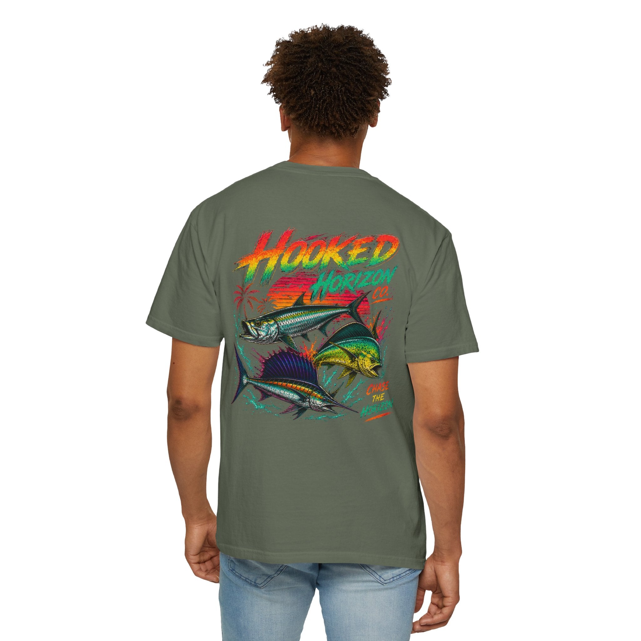 Retro 80s Tripple Fish Fishing Tee — Hooked Horizon Co.  Angler Gifts Ocean Lover Gifts