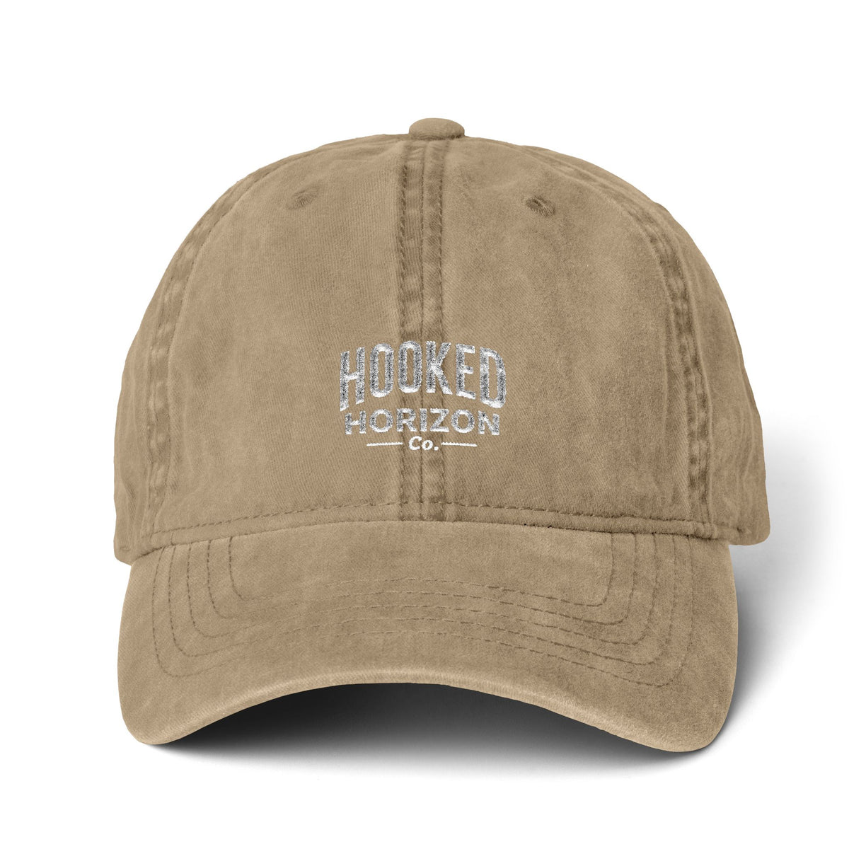 Hooked Horizon Co. — Multiple Color/Lining Variations Women's Pigment-Dyed Cap with Fashion Undervisor (Embroidery)