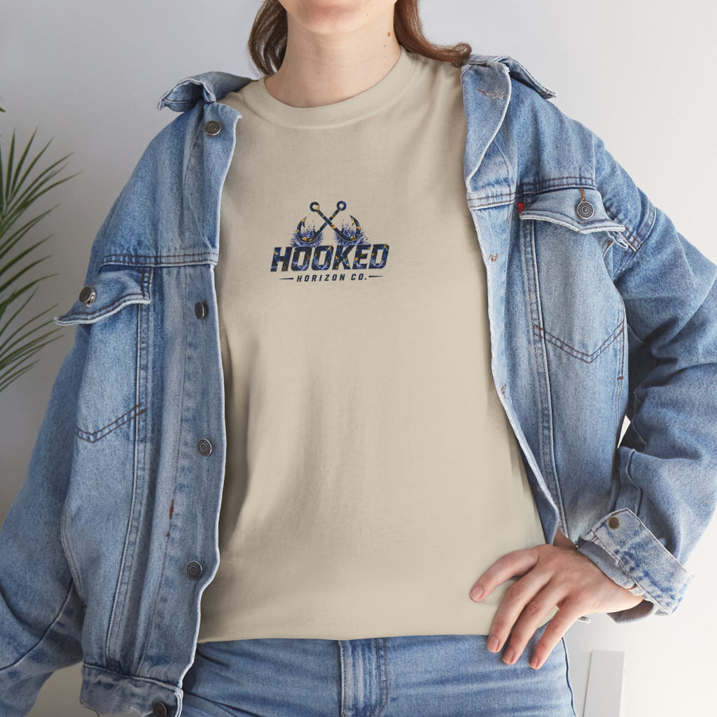 Sail Fish Hooked Horizon Co Tee—Ocean Graphic Tee — "Beloved" Ray Design