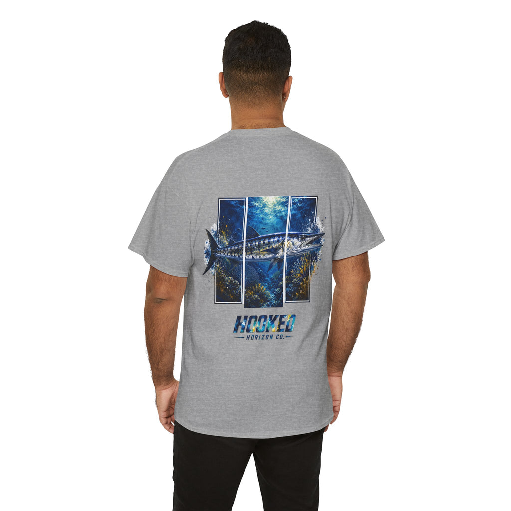 Barracuda Hooked Horizon Co Tee—Ocean Graphic Tee — "Beloved" Ray Design