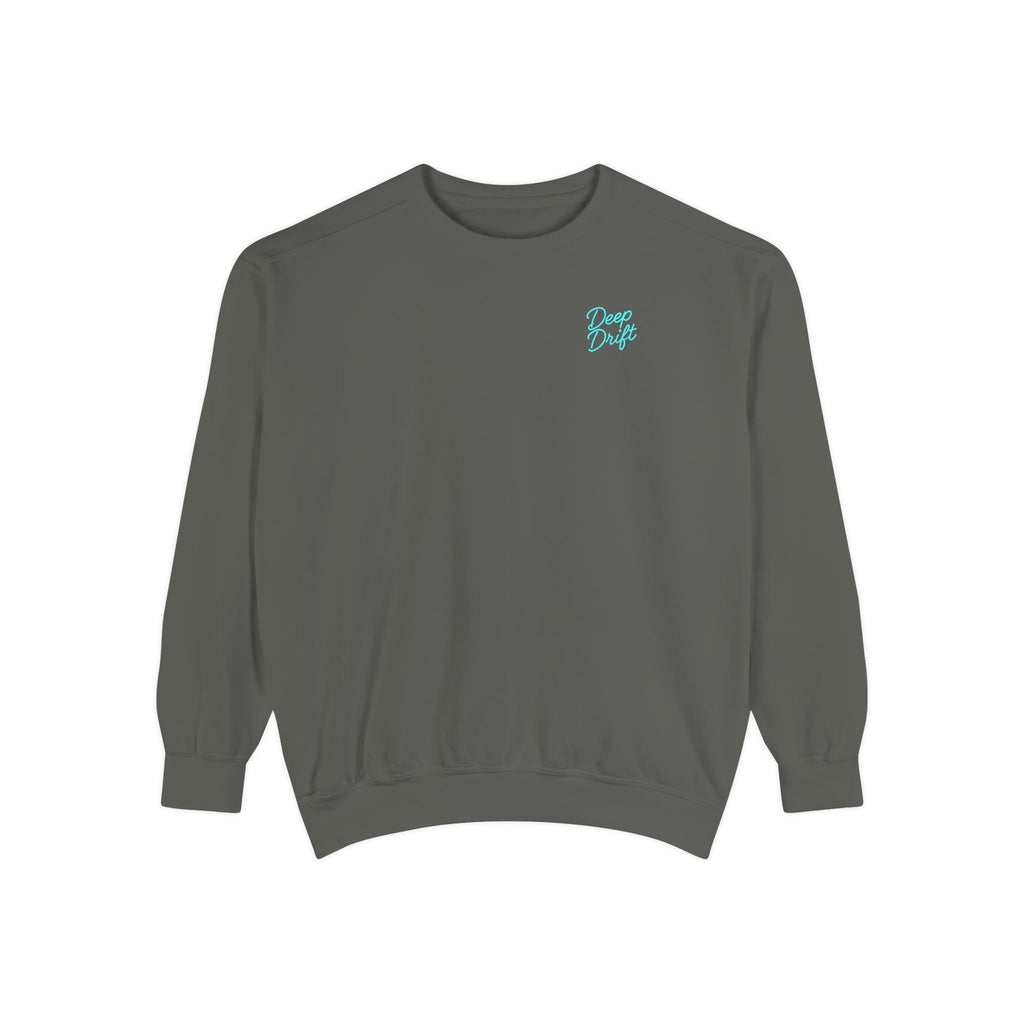 Vintage Vibes Grid Sweatshirt — "Hooked Horizon Co." Logo Pullover