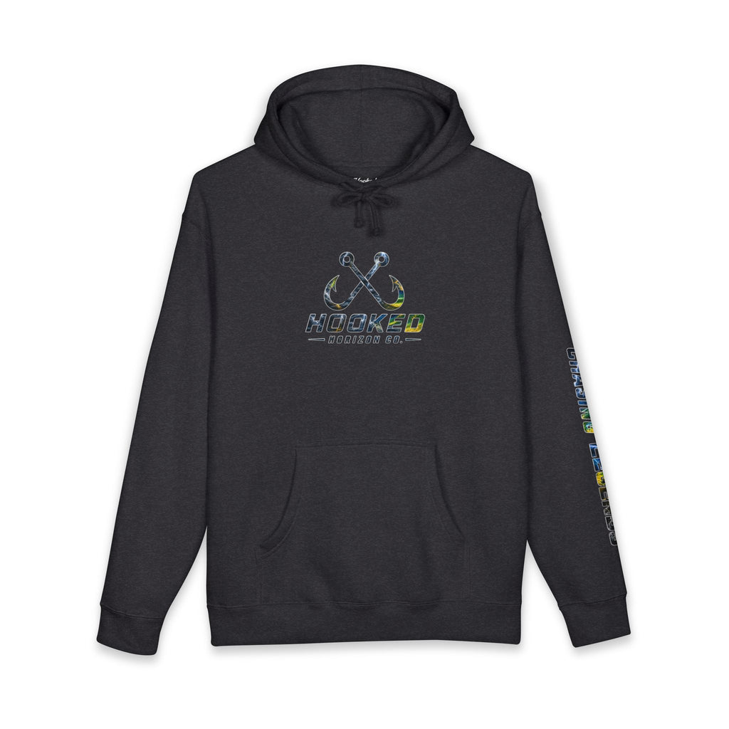 Mahi Mahi Hoodie Hooked Horizon Co. — Fishing Back Graphic Hoodie, Multiple Color Variations