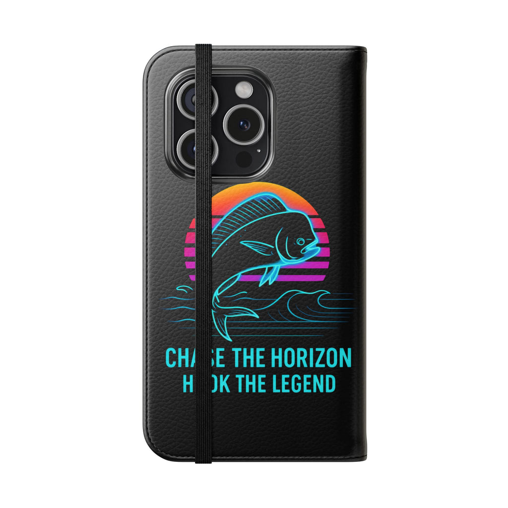 Mahi Mahi Flip Phone Case — Turquoise Water Pattern Wallet Cover