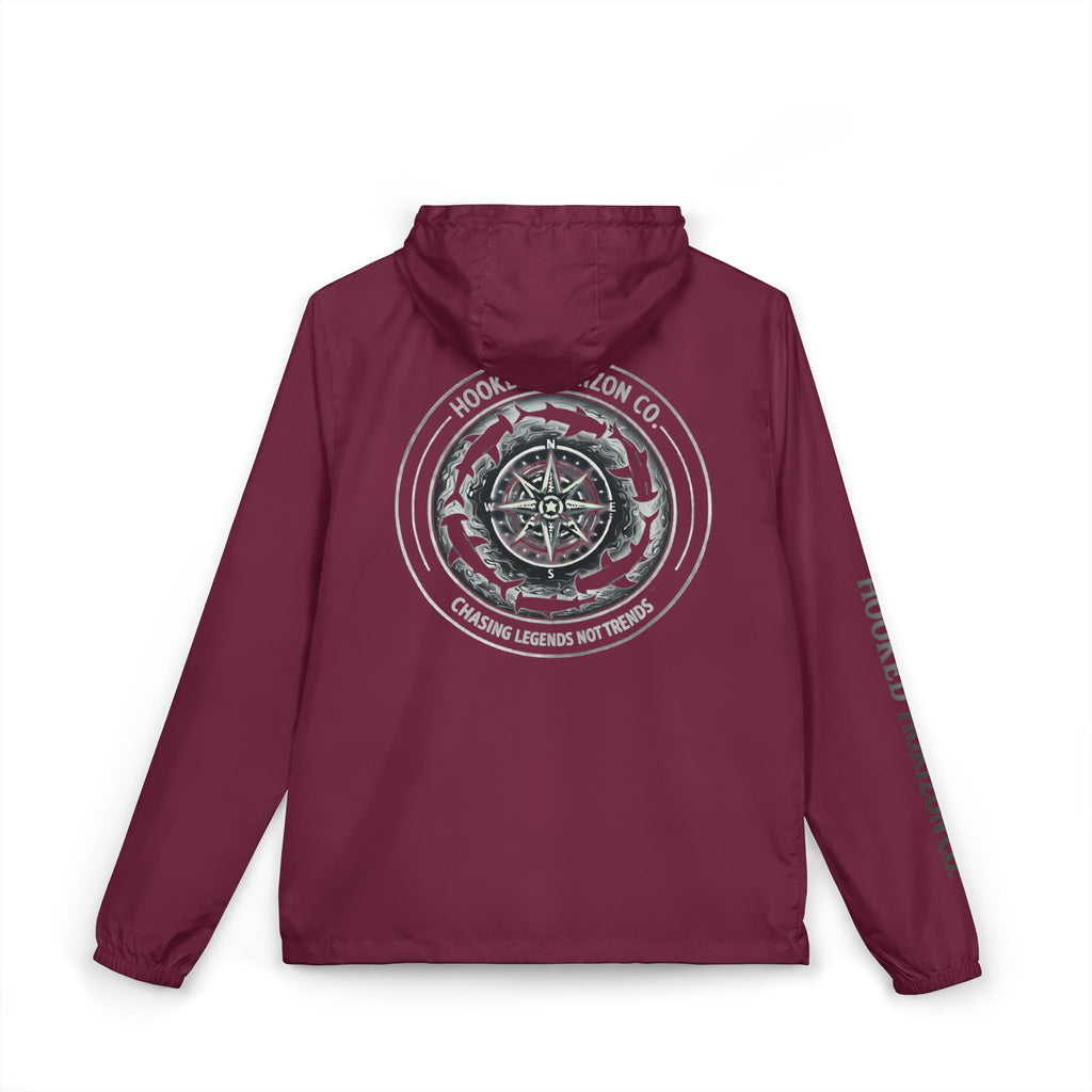Chasing Legends Not Trends Compass Graphic Windbreaker Jacket — Nautical Adventure Hooded Windbreaker