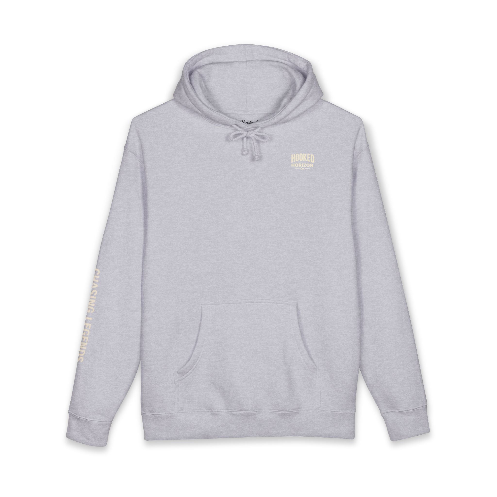 Seagull & Red Sunset Hoodie Hooked Horizon Co. — Minimal Fishing Back Graphic Hoodie, Multiple Color Variations