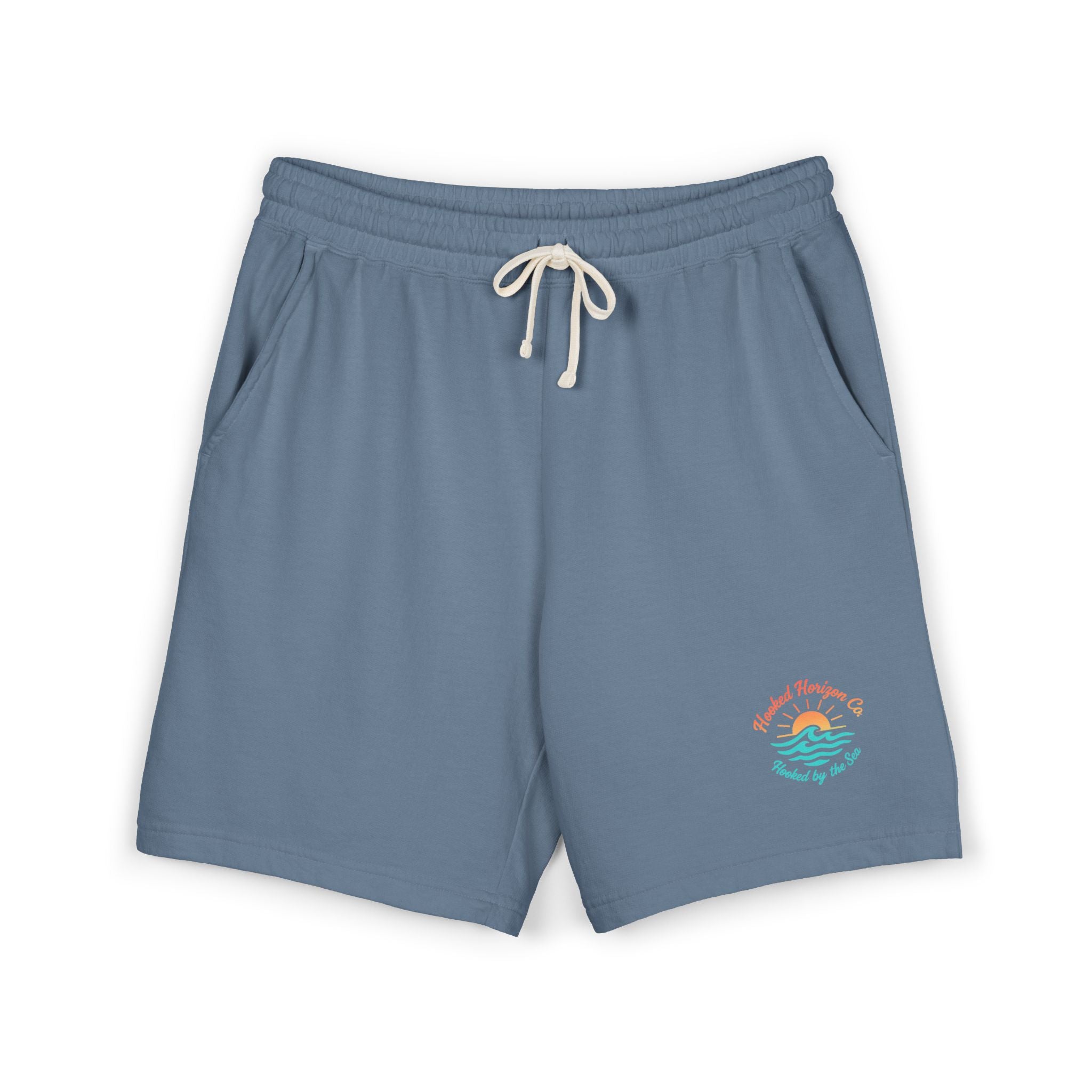Hooked Horizon Co.  Fleece Sweat Shorts — Lightweight Garment-Dyed Lounge Shorts