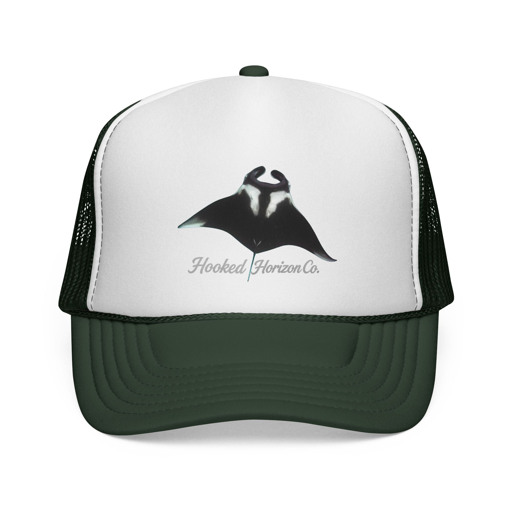 Giant Manta Ray Trucker Cap — 'Chasing Legends' Fishing Hooks Logo