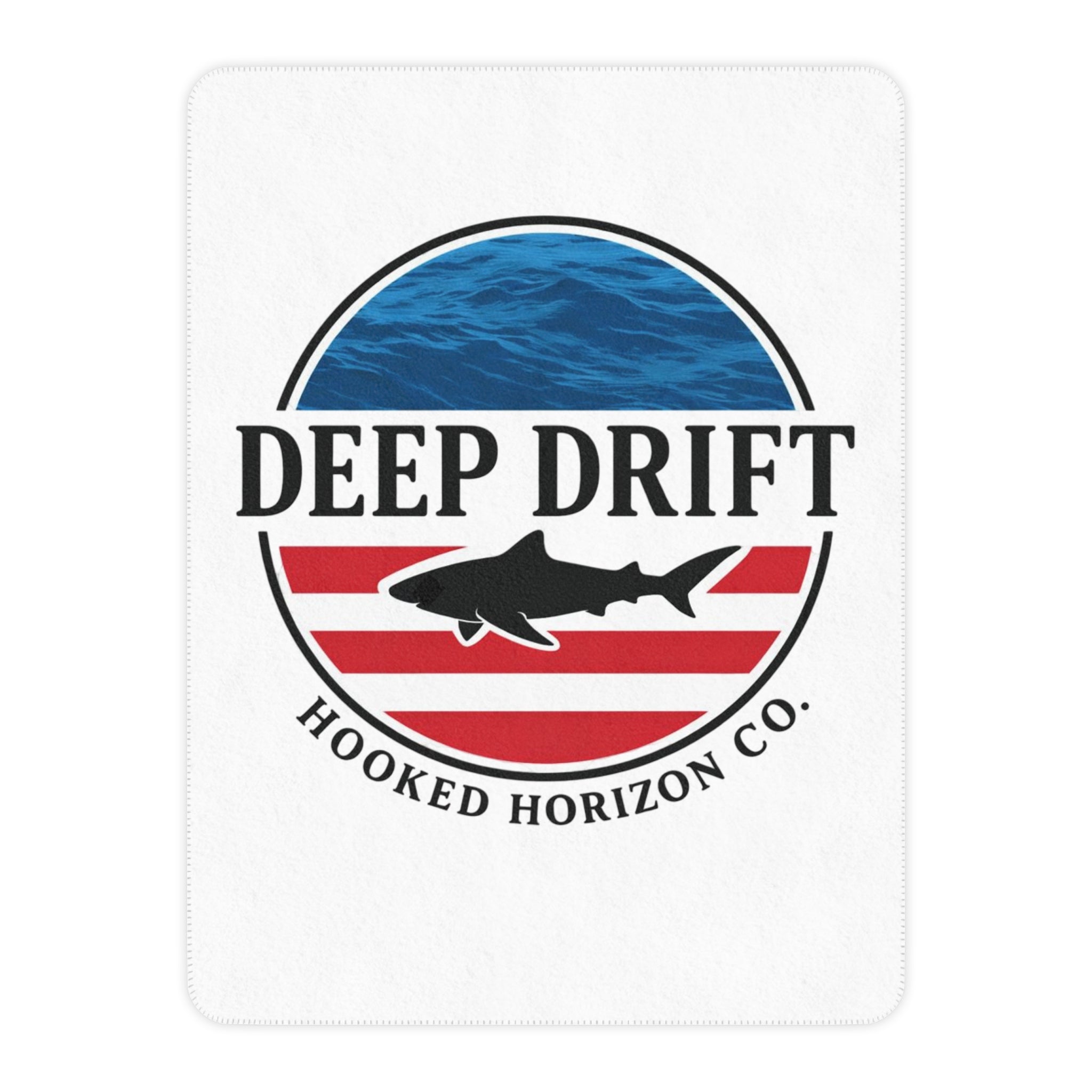 USA Deep Drift— Hooked Horizon Co. Sherpa Blanket, Coastal Ocean Photography Throw