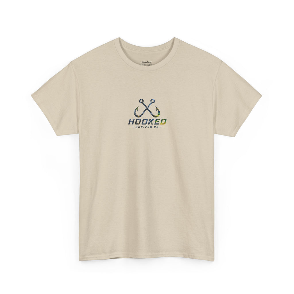 Mahi Mahi Hooked Horizon Co Tee—Ocean Graphic Tee — "Beloved" Ray Design