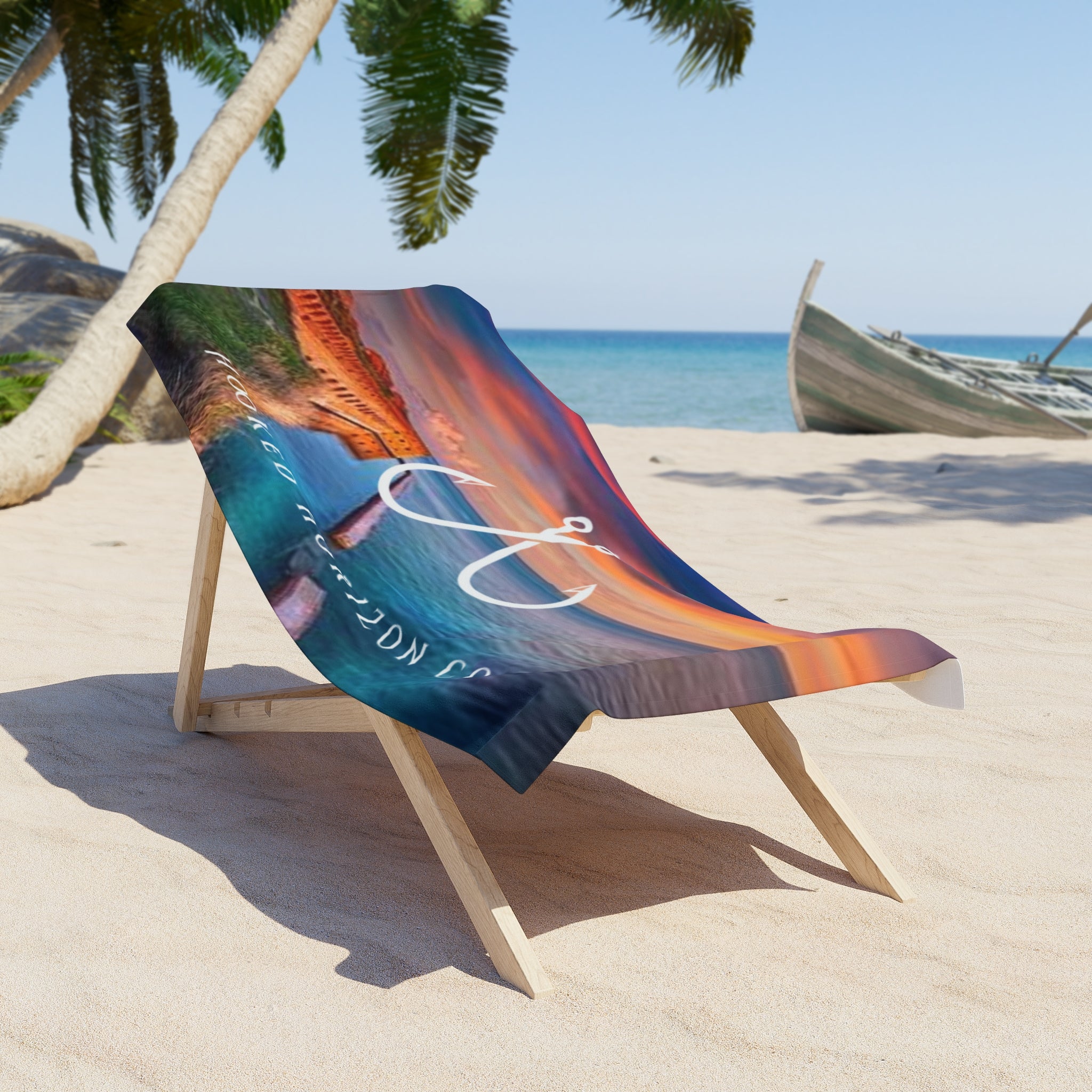 Hooked Horizon Co.  Florida Keys Vibrant Coastal Beach Towel - Hooked Horizon Co, Travel Towels, Summer Accessories, Ocean Lover Gifts, Resort Style Towels, Beach Decor