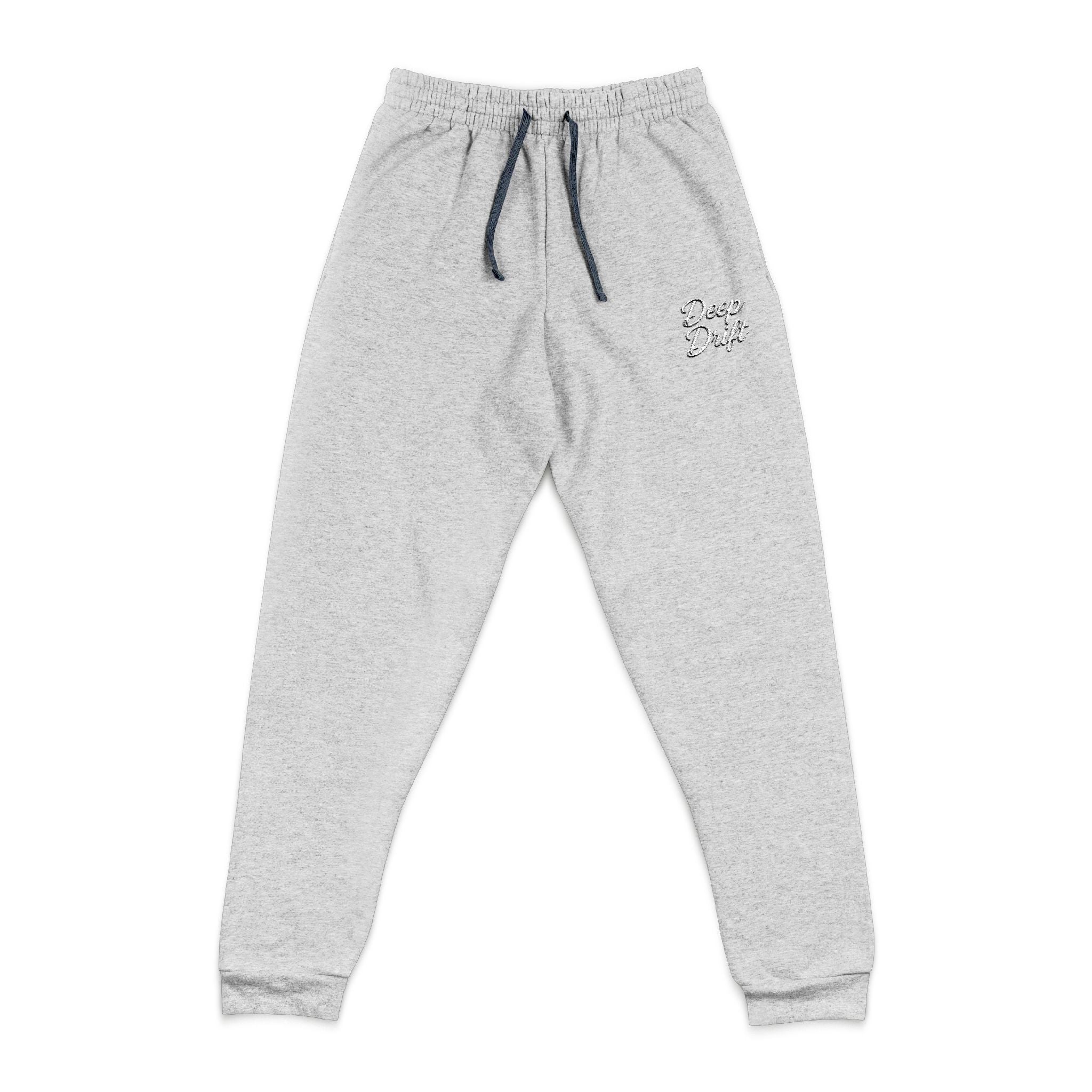 White Deep Drift Embroidered 'Bone Daddy' Grey Joggers — Casual Comfort Sweatpants