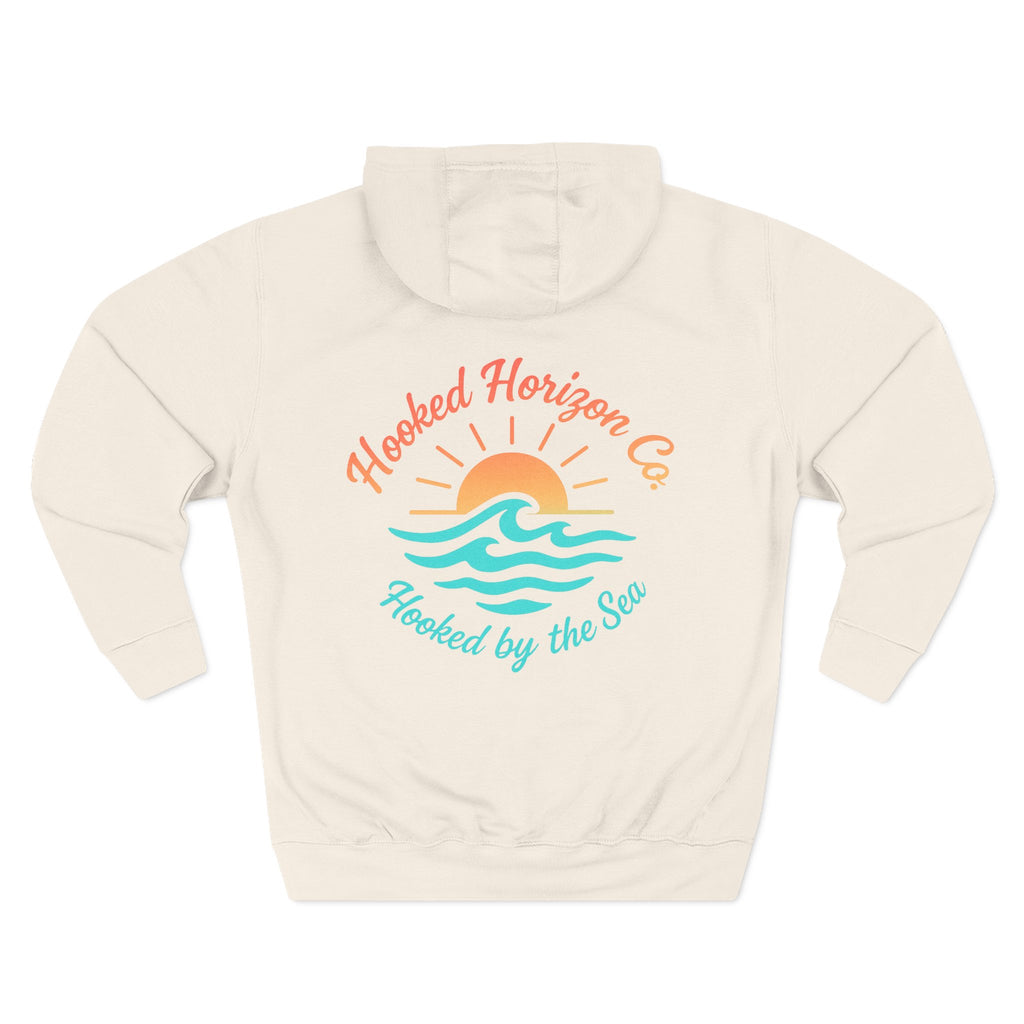 Wave & Sun Deep Drift– "Hooked By The Sea" Hooked Horizon Co. Unisex Hoodie for Ocean Lovers, Nautical Fashion, Cool Weather Gear, Everyday Comfort, Perfect Gift