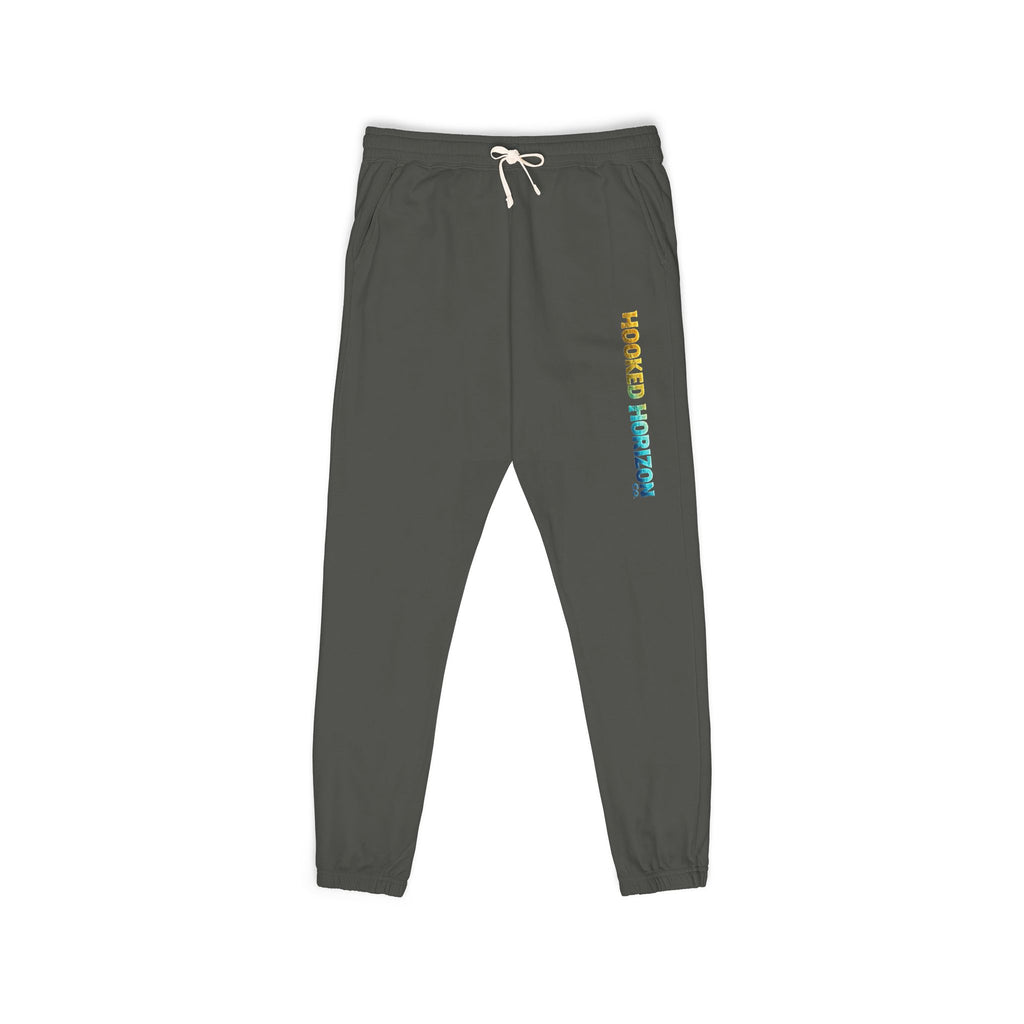 Gold & Blue Hooked Horizon Co. Embroidered Fleece Sweatpants | Cozy Loungewear, Gifts for Everyone, Comfortable Joggers, Relaxed Fit Sweatpants, God is Love, Unisex Fashion