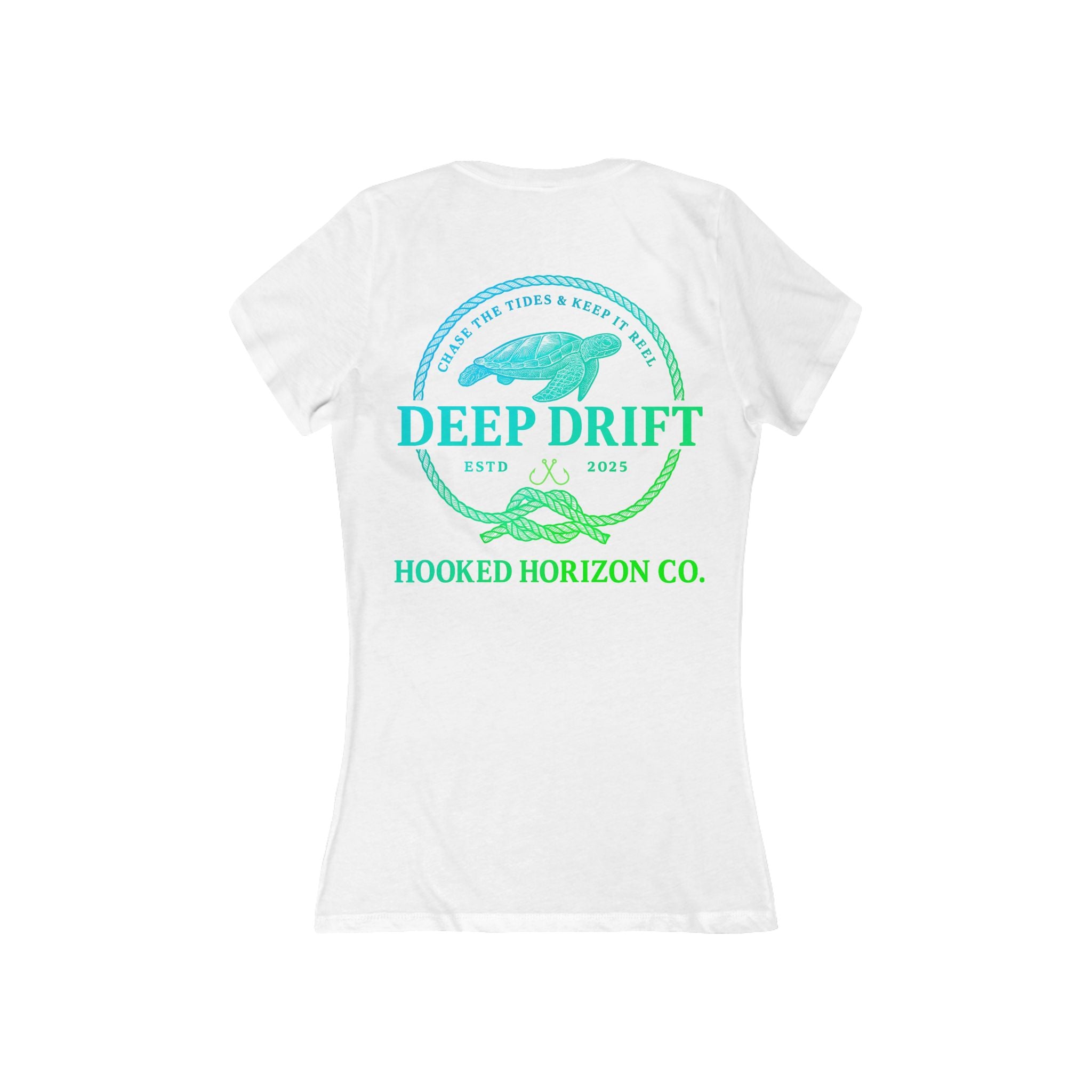 Blue To Green  Deep Drift Women's V-Neck Tee - Turtle PinkCasual Style, Gift for Beach Lovers, Summer Wear, Travel Outfit, Comfortable Tee