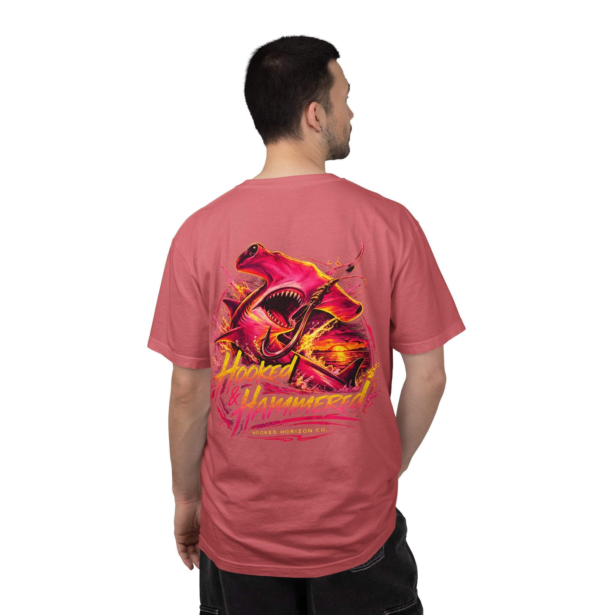 Hooked & Hammered Fishing T-shirt, Hooked Horizon Co, Angler Gifts, Shark Lovers