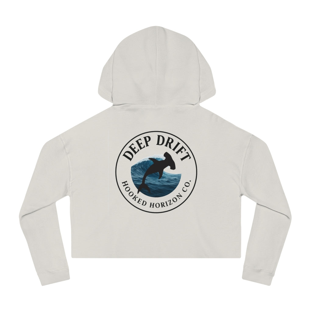 Hammer Head Shark Cropped Hoodie — Deep Drift Fishing Graphic