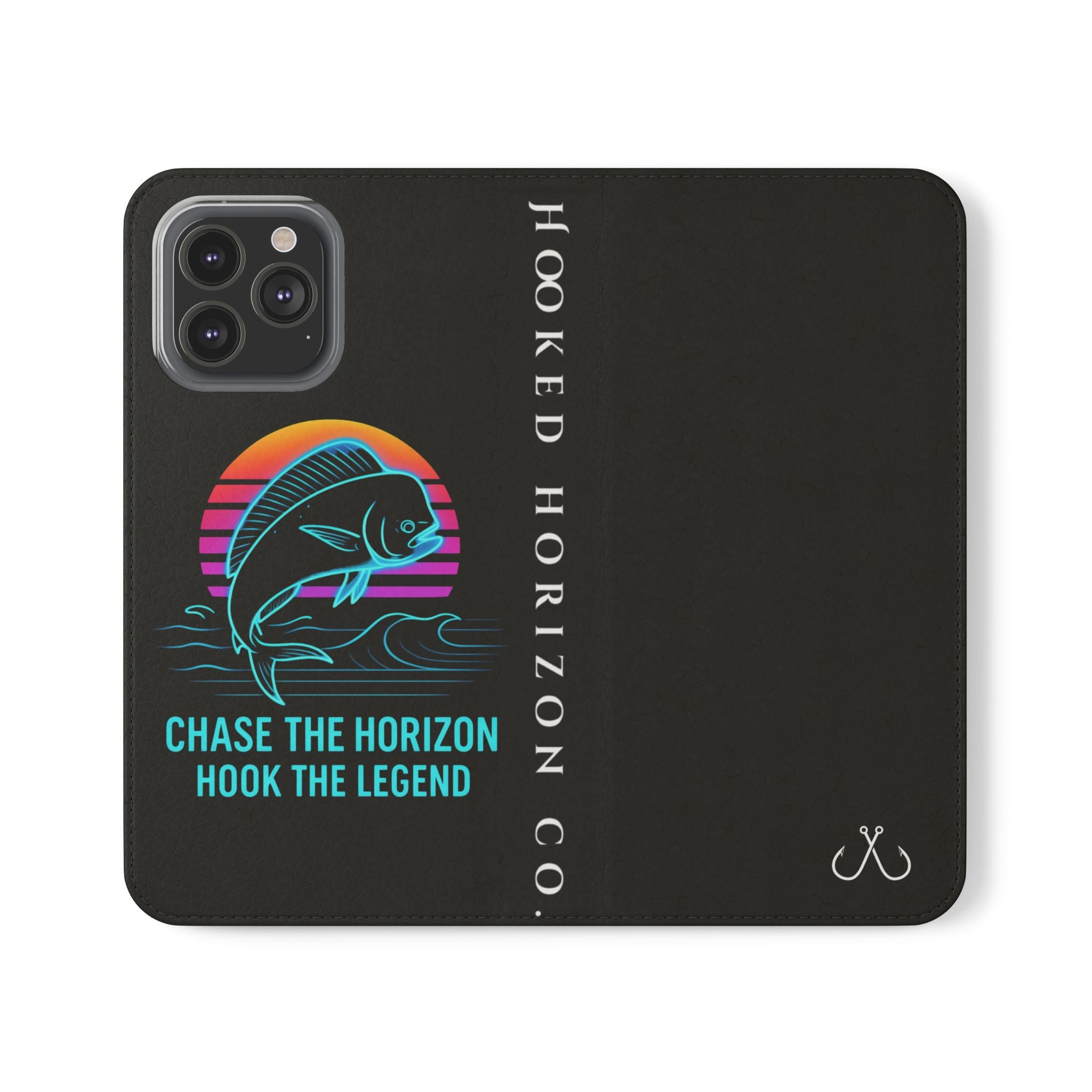 Mahi Mahi Flip Phone Case — Turquoise Water Pattern Wallet Cover